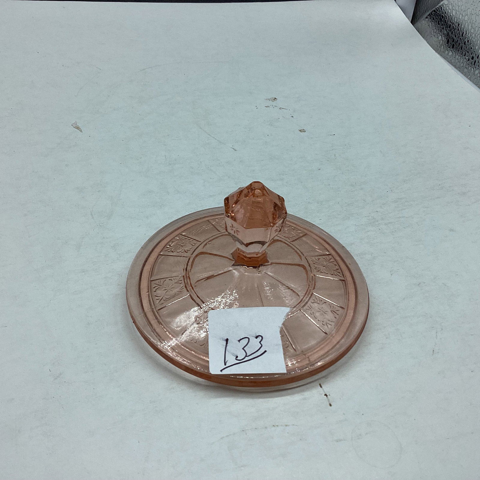 DEPRESSION DORIC SUGAR BOWL LID: GOOD SHAPE