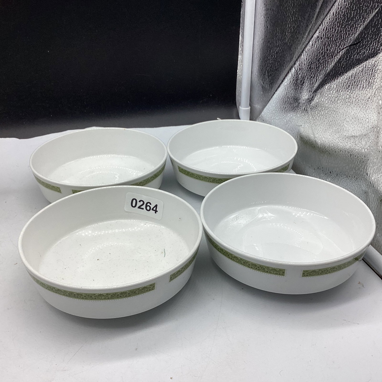 4 CORNING WARE LYNWOOD CEREAL BOWLS: 5 1/2" WIDE GOOD SHAPE