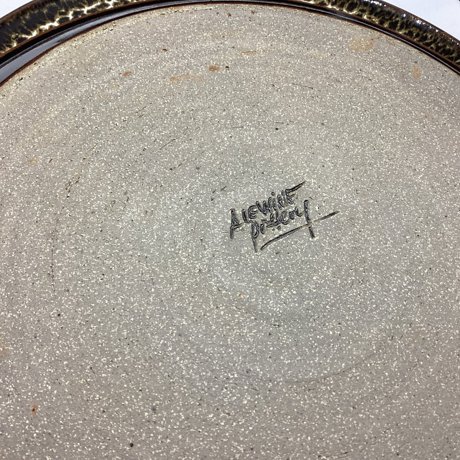 2 ALWINE STONEWARE PLATES - 2