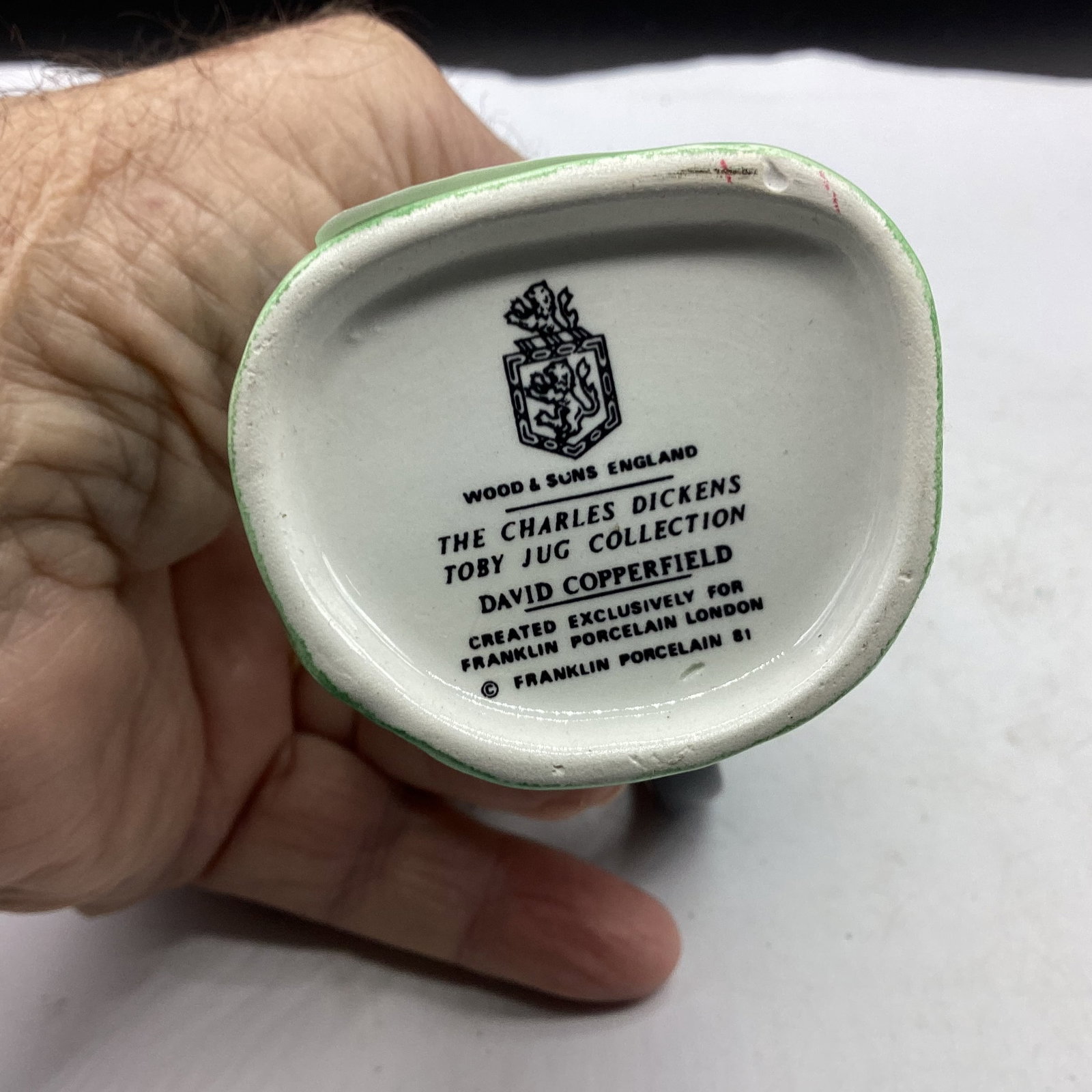WOODS & SON ENGLAND FRANKLIN TOBY JUG DAVID COPPERFIELD - 2