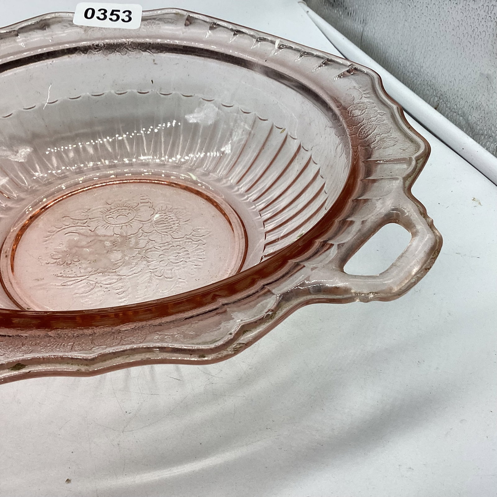 DEPRESSION MAYFAIR OPEN LACE LARGE SALAD BOWL  - 2