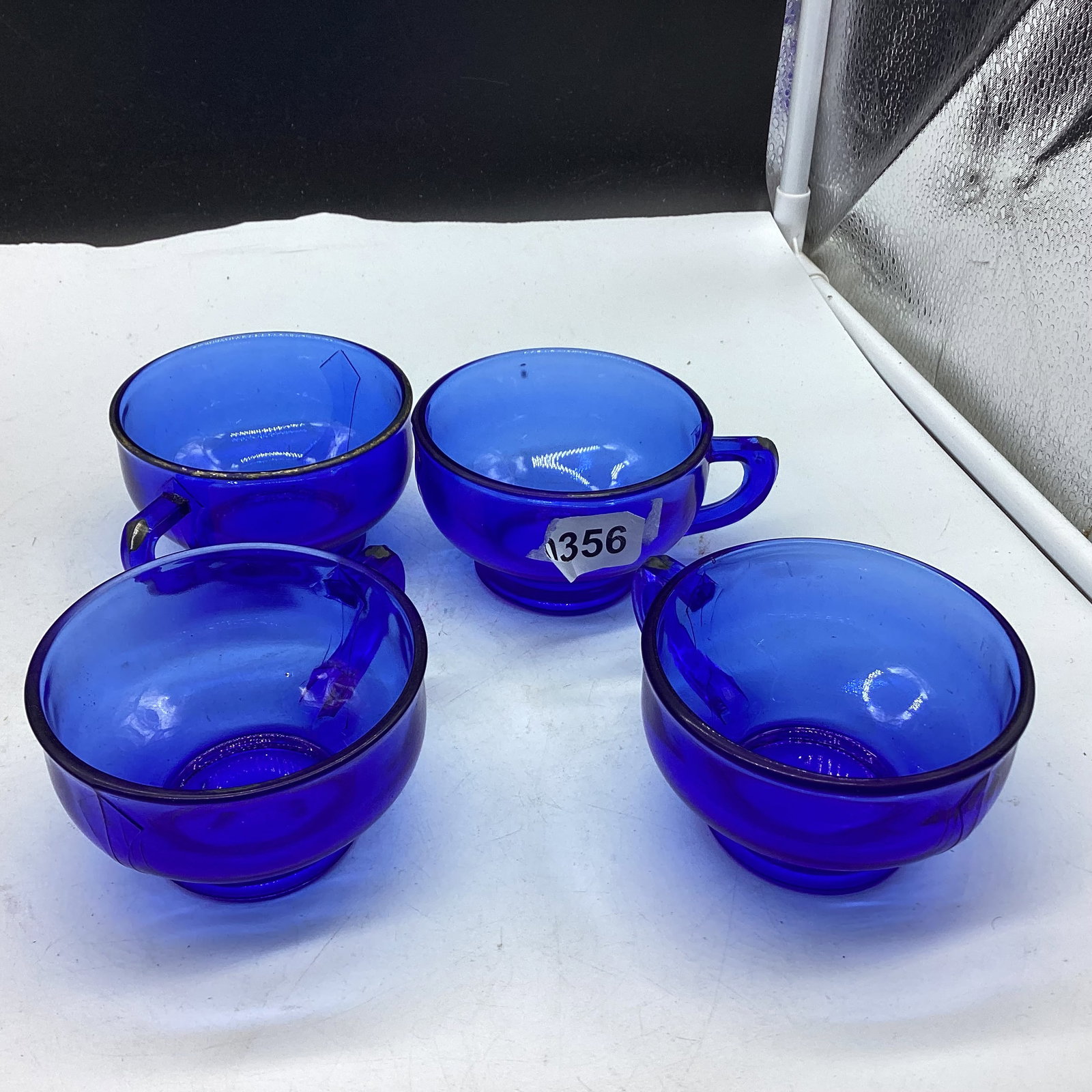 4 DEPRESSION MT. PLESANT CUPS: GOOD SHAPE