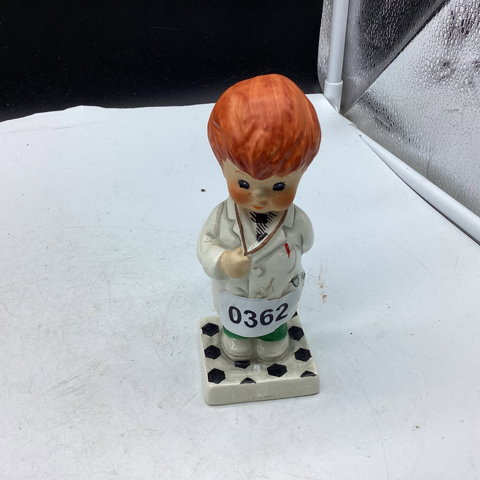 GOBEL RED HEAD FIGURING TROUBLE SHOOTER: 5 1/2 TALL GOOD SHAPE
