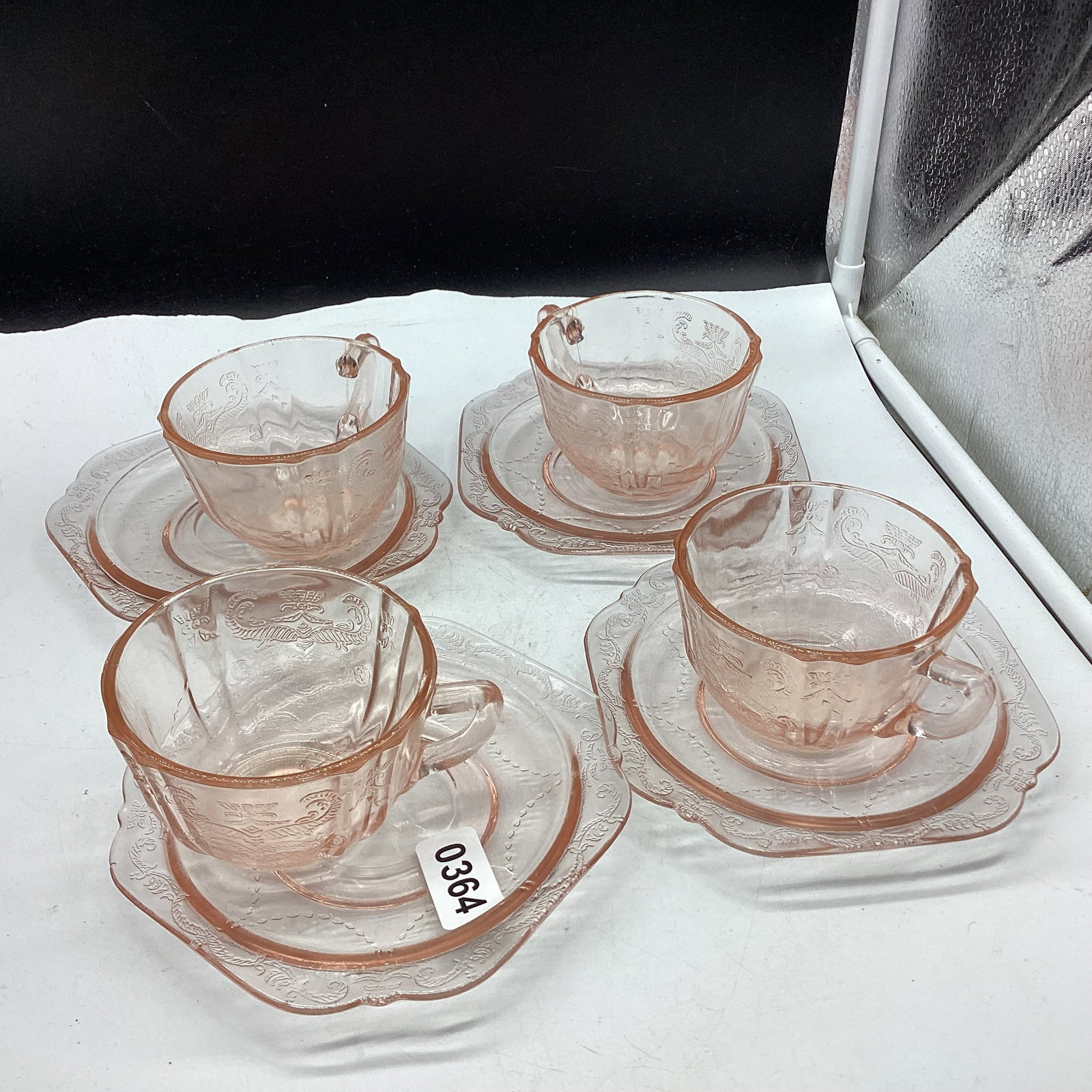 4 MADRID RECOLECTION CUP & SAUCERS: GOOD SHAPE