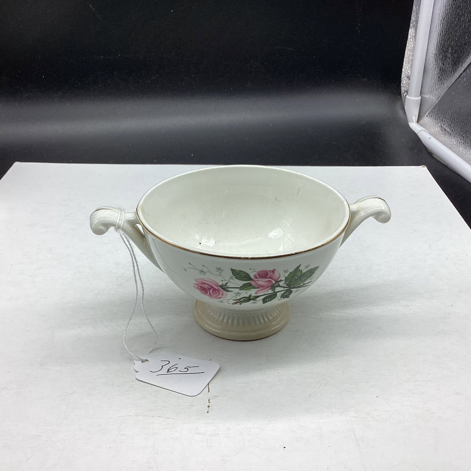 PORCELIAN 2 HANDLE SUGAR BOWL: GOOD SHAPE