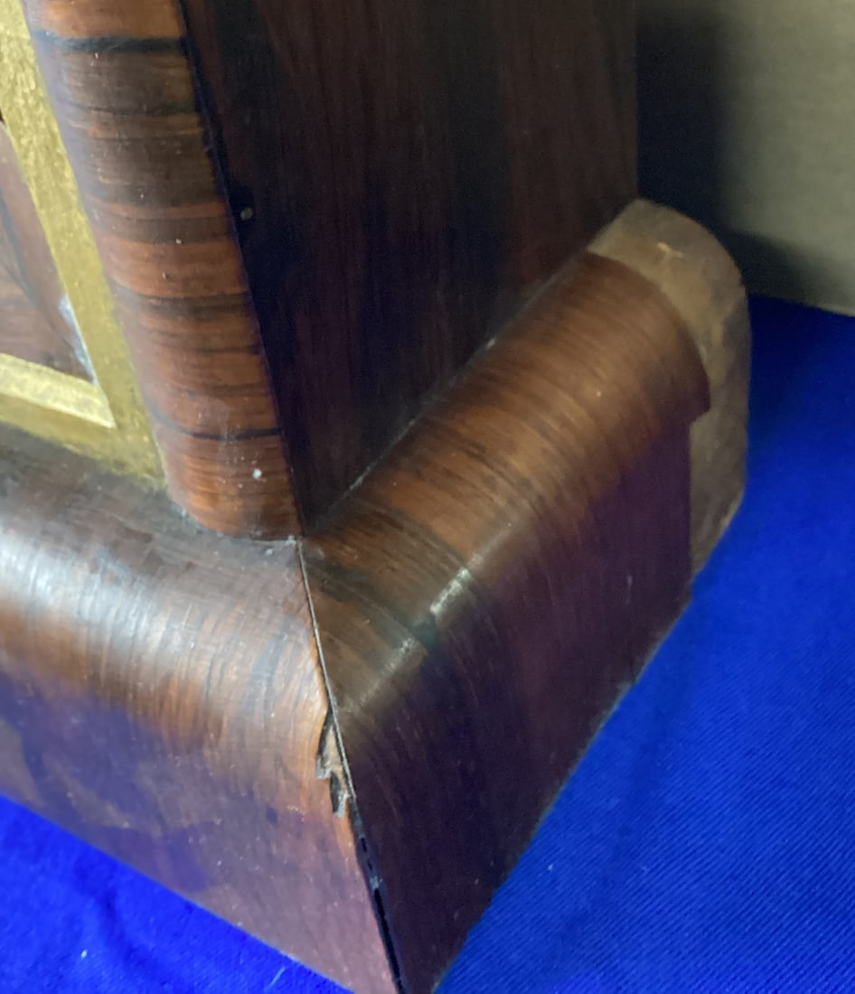 VITAGE ROSEWOOD MANTLE CLOCK BY GILBERT - 3