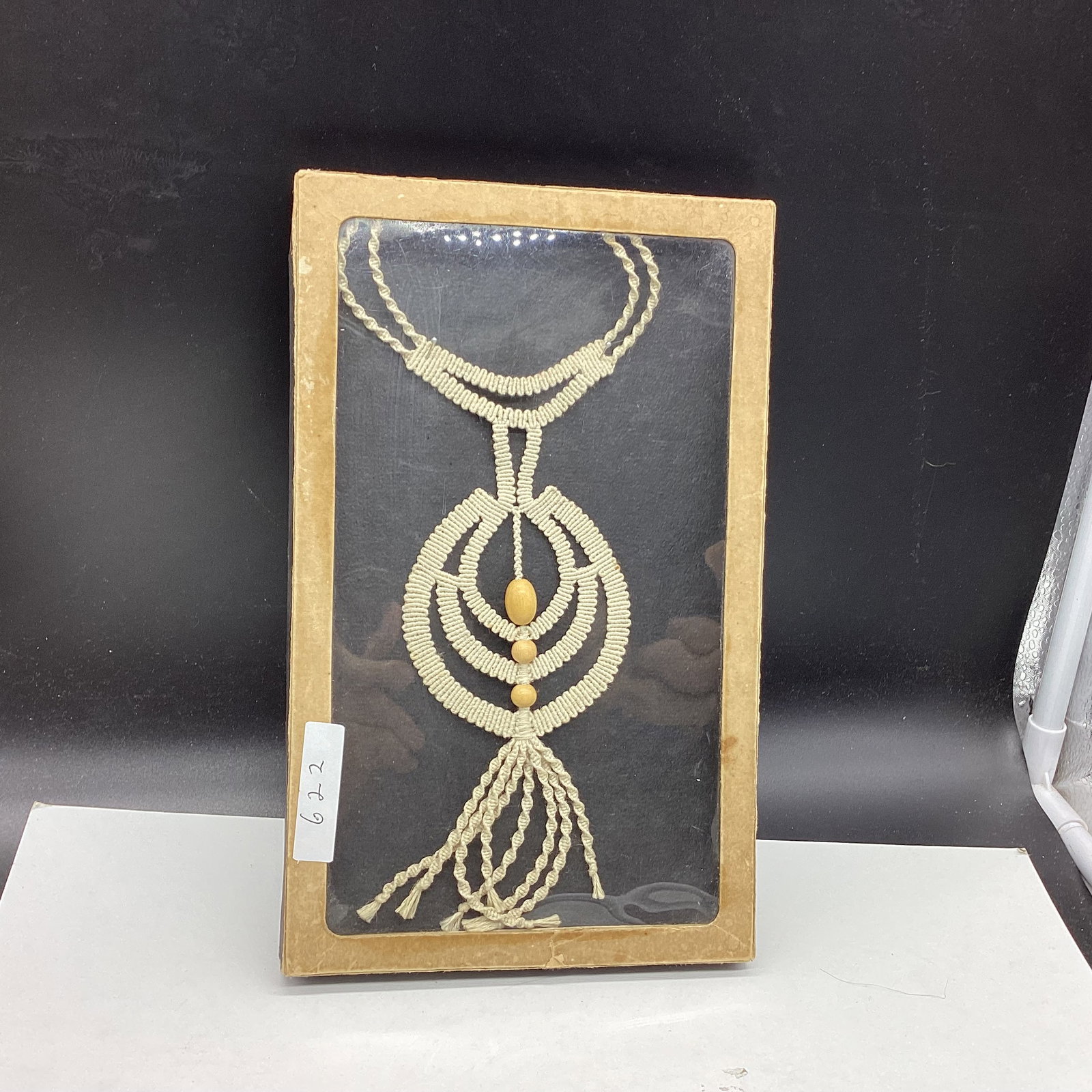 1970'S MACROME NECKLACE: GOOD SHAPE