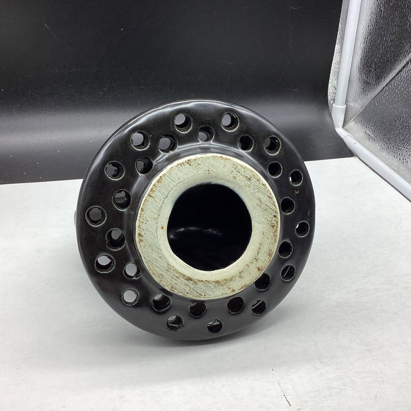 VINTAGE ROYAL HEAGER DOUBLE SWAN FLOWER FROG - 2