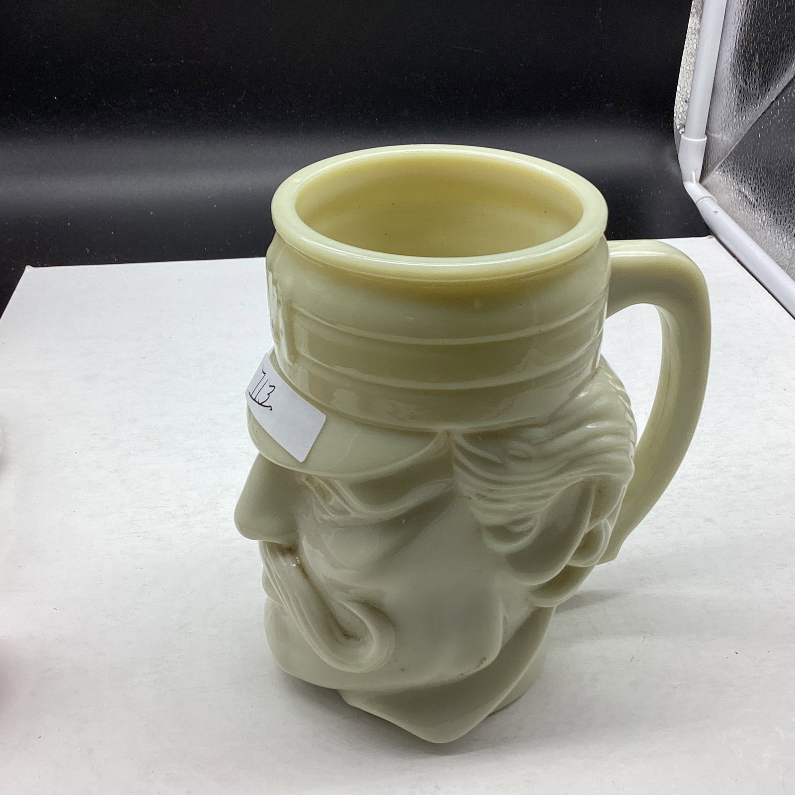 1980'S CASEY AT THE BAT CUSTARD GLASS CHAROCTOR MUG BY AVON - 2