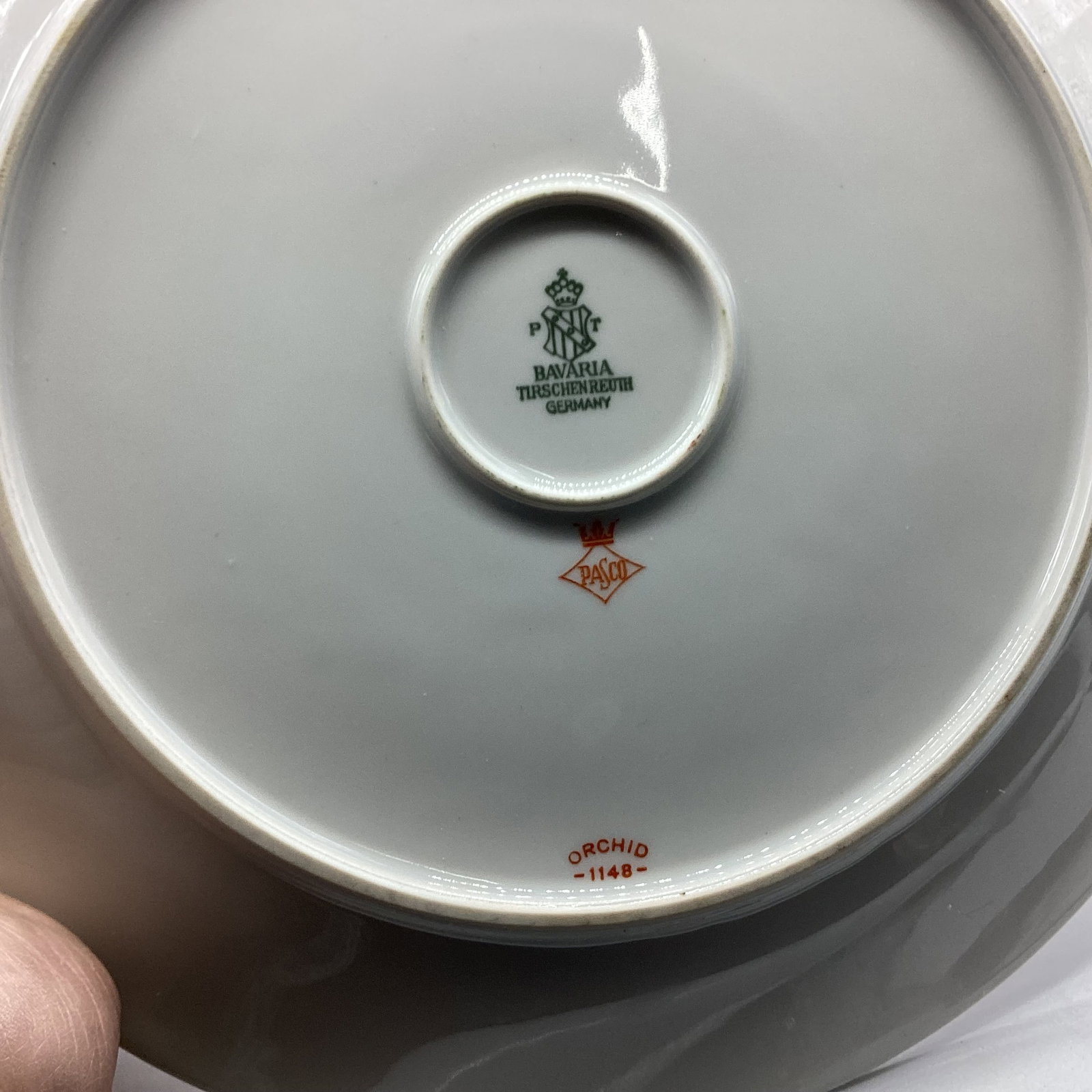 HAND PAINTED PORCELIAN 2 HANDLED PLATE AUSTRIA - 2