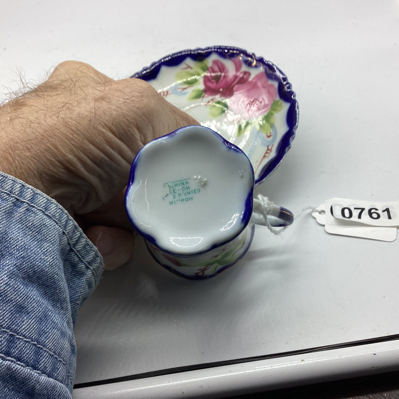 HAND PAINTED NIPPON DEMITASSIE CUP & SAUCER - 2