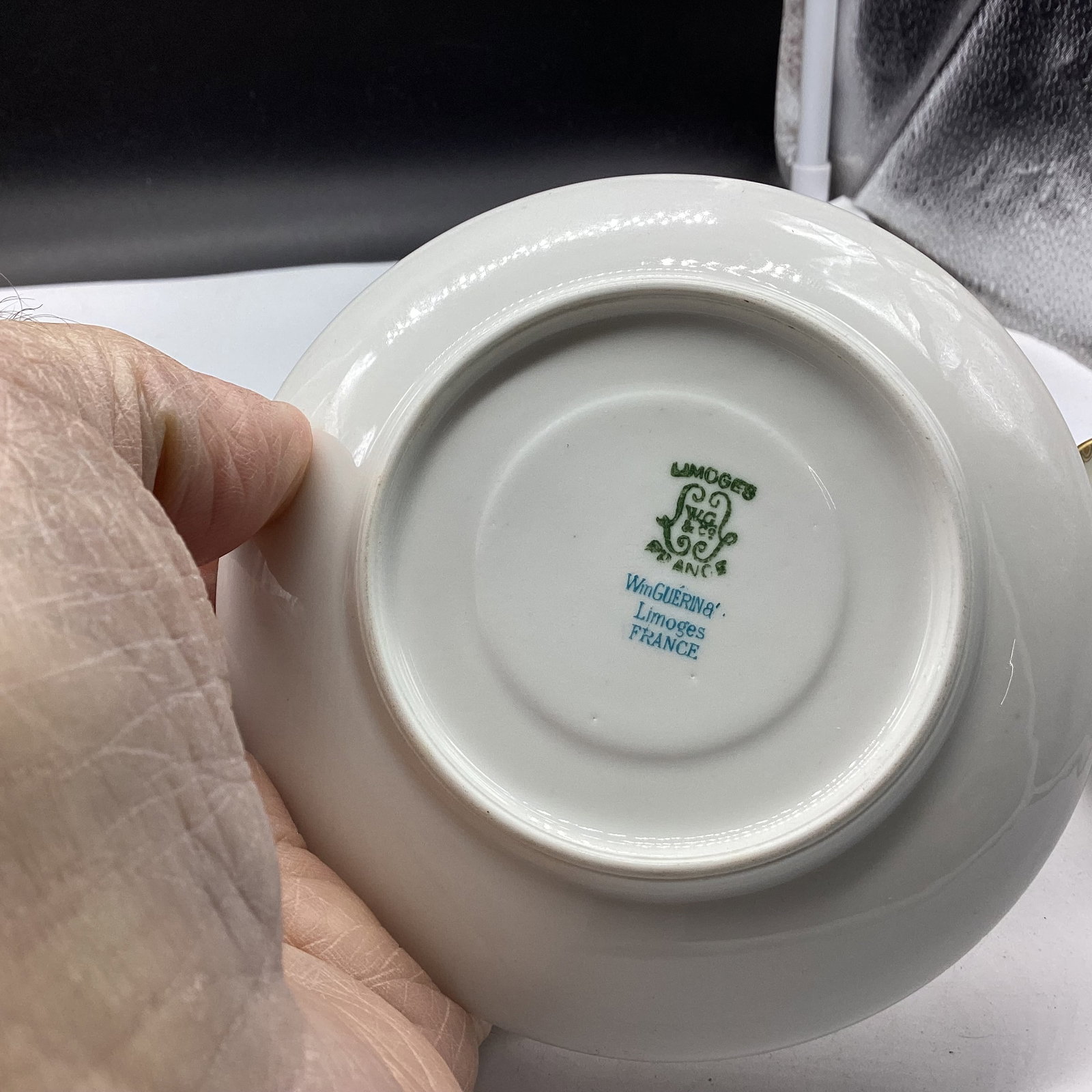 HAND PAINTED PORCELIAN CUP & SAUCER - 2