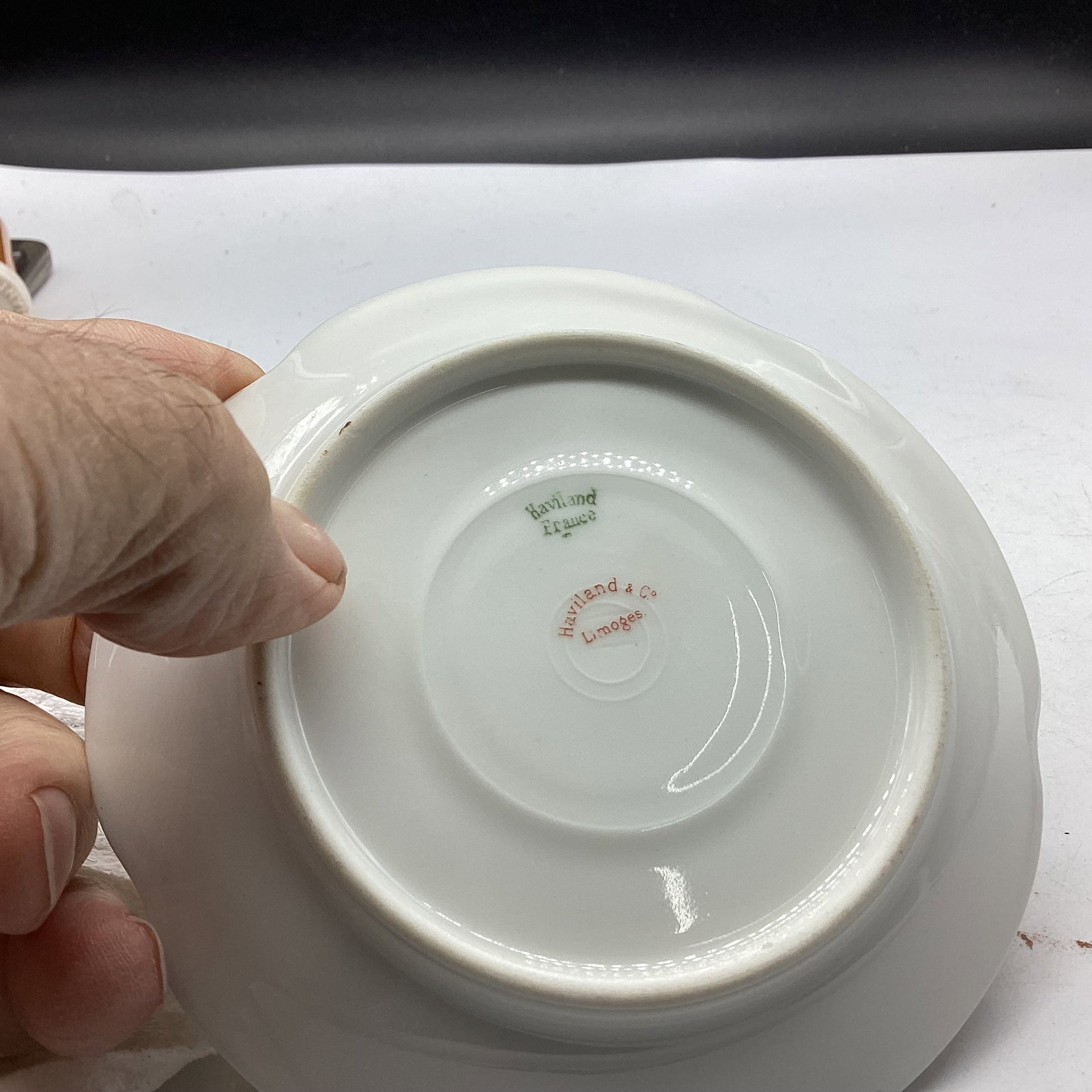 HAND PAINTED PORCELIAN DEMITASSIE CUP & SAUCER HAVILAND  - 2