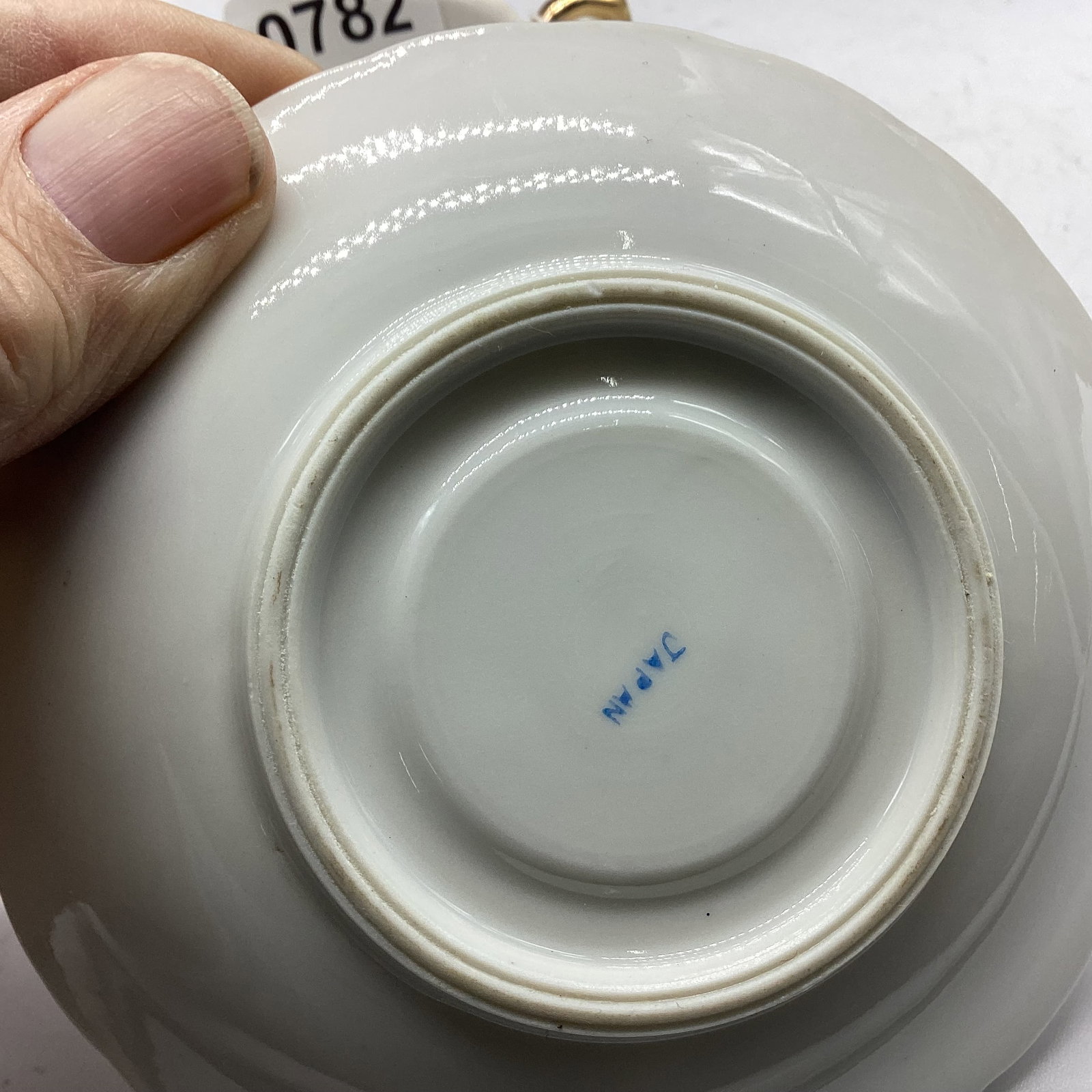 HAND PAINTED DEMITASSIE CUP & SAUCER - 2