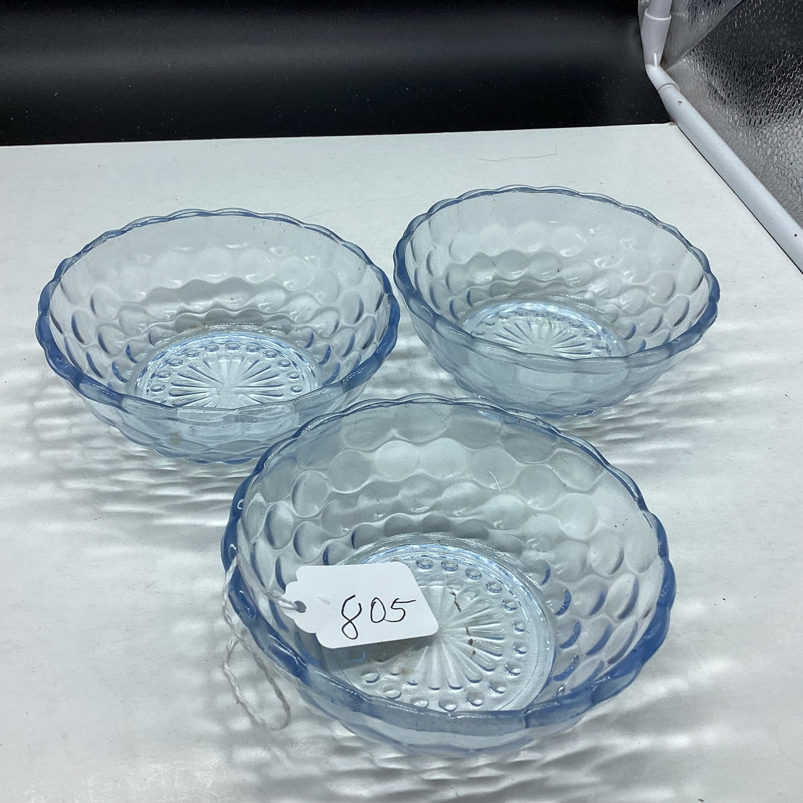 3 DFPRESSION BERRY BOWLS: 4 1/2" WIDE GOOD SHAPE