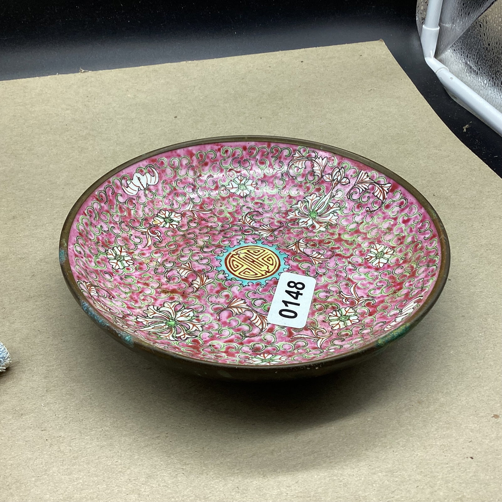 JAPANESE PORCELIAN WARE PAINTED DISH: 1 1/2 X 7 1/2 GOOD SHAPE