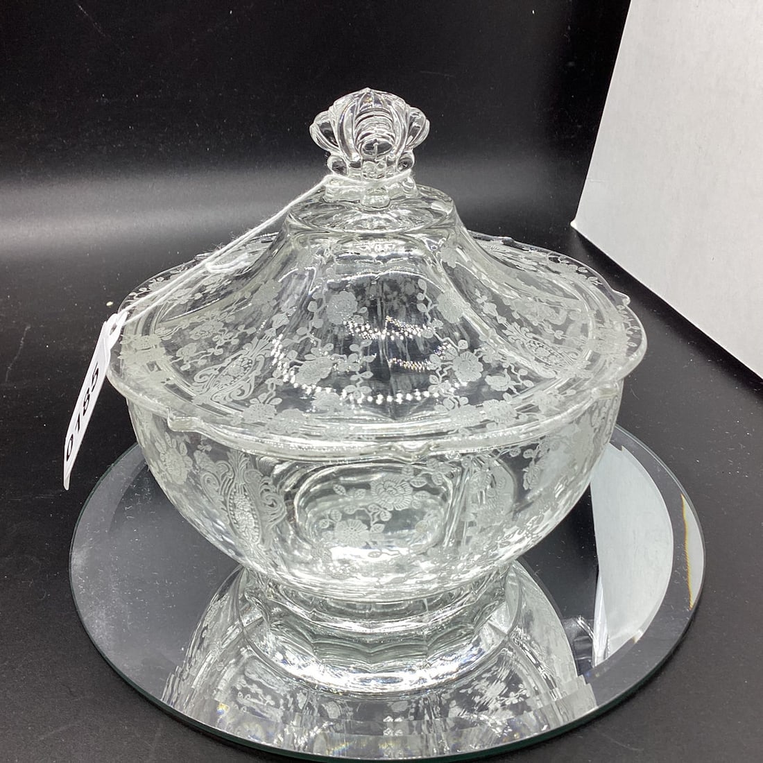 CAMBRIDGE ROSEPOINT CANDY DISH W/COVER (1 of 2)