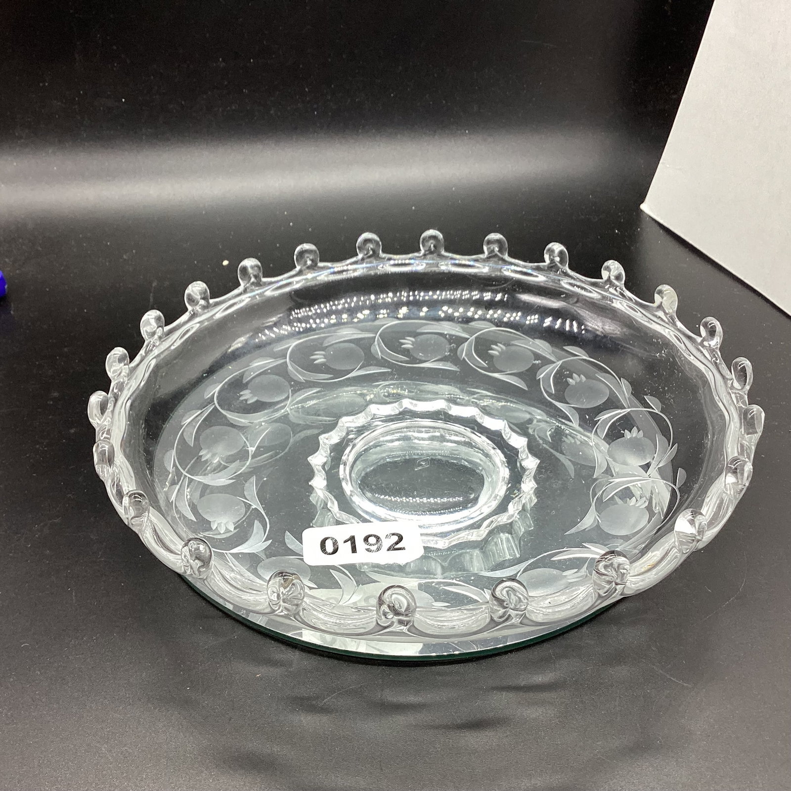 HEISEY LARIAT MOONGLOW PATTERN SERVING BOWL: 2 X 8 3/4 GOOD SHAPE