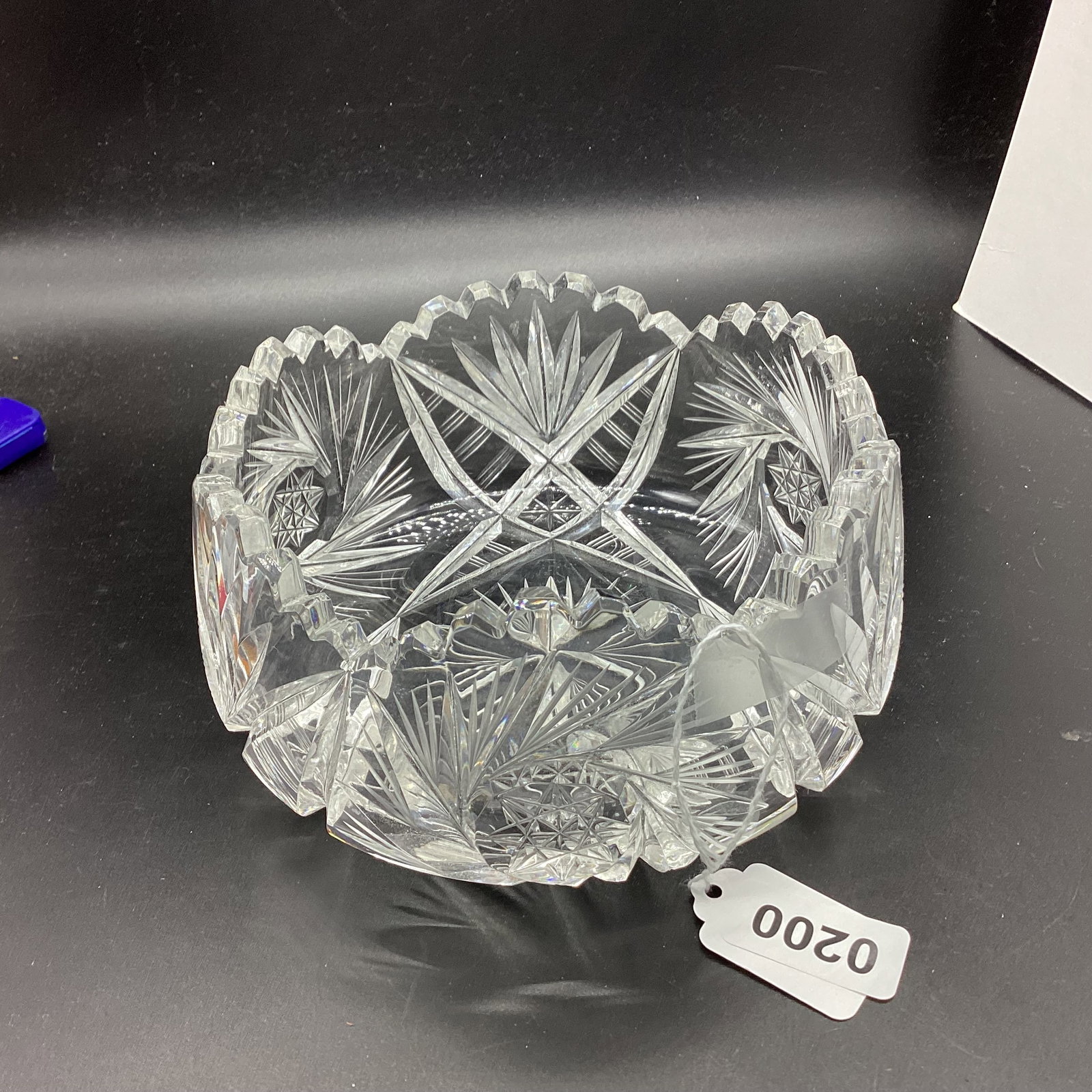 BRILLIANT CUT GLASS BOWL: 3 1/2 X 6 1/2 GOOD SHAPE