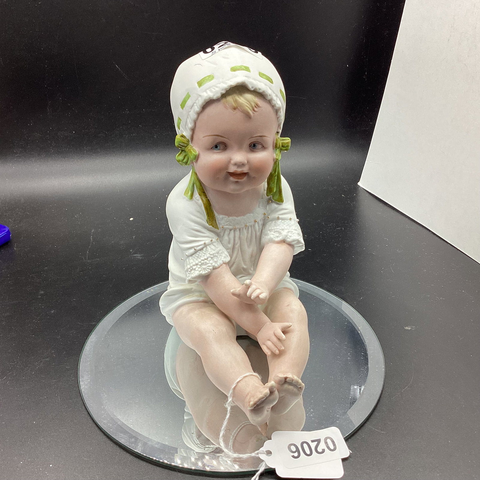 PORCELIAN GERMANY PIANO BABY #1346: 7 1/2" TALL GOOD SHAPE