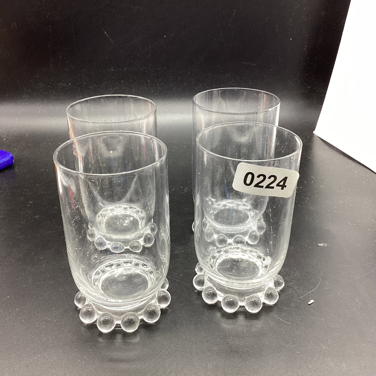 4 IMPERIAL CANDLEWICK TUMBLERS: 4 3/4" TALL GOOD SHAPE