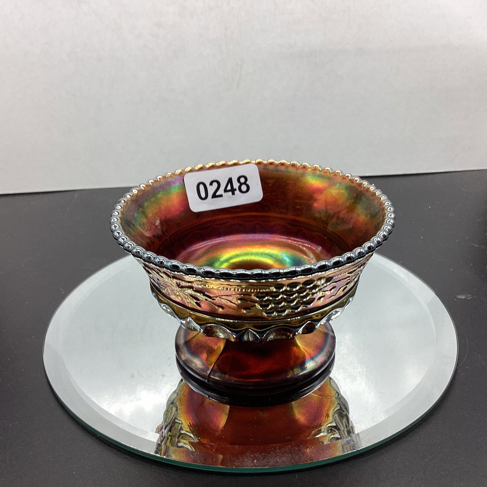 NORTHWOOD GRAPE & CABLE CARNIVAL COMPOTE: 1 3/4 X 4 1/2 GOOD SHAPE