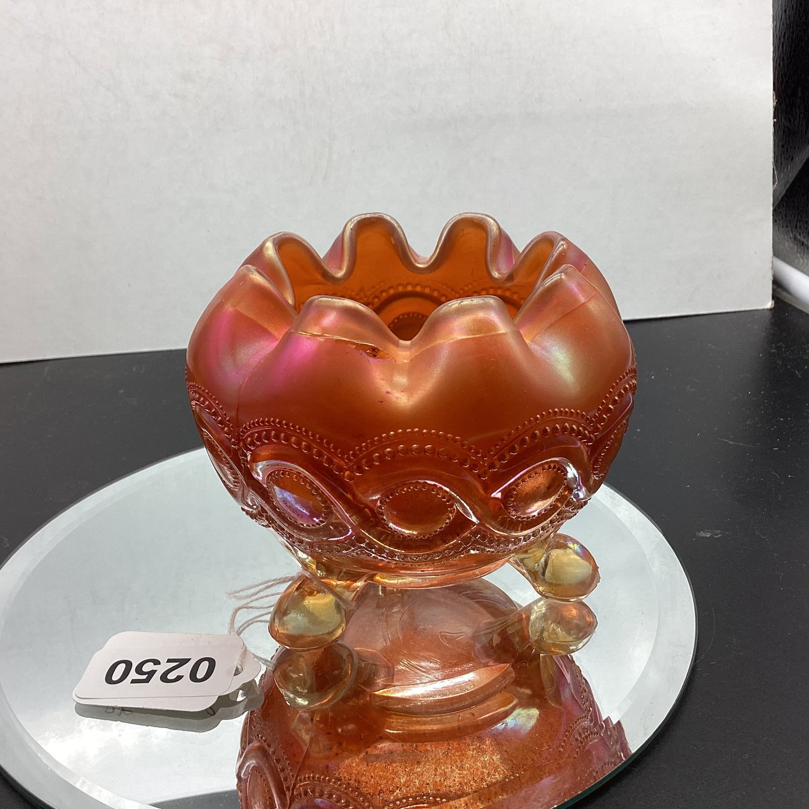 NORTHWOOD BEADED CABLE ROSE BOWL: 3 3/4 X 4 1/2 GOOD SHAPE