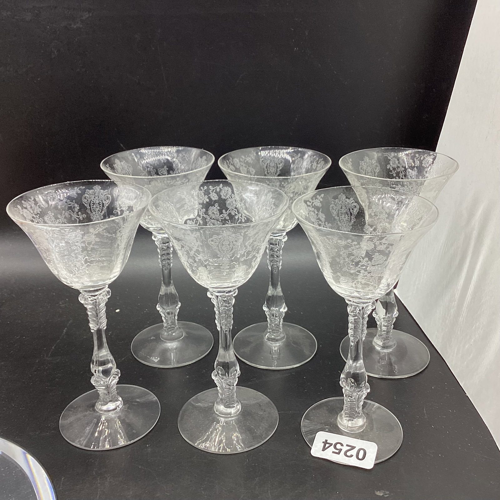 6 CAMBRIDGE ROSE POINT CORDIALS: 6" TALL GOOD SHAPE