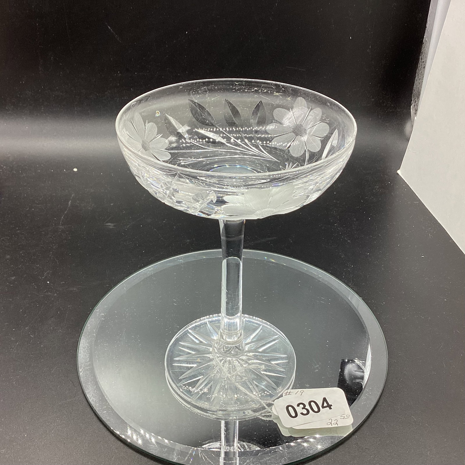 FLOWER CUT GLASS COMPOTE (1 of 1)