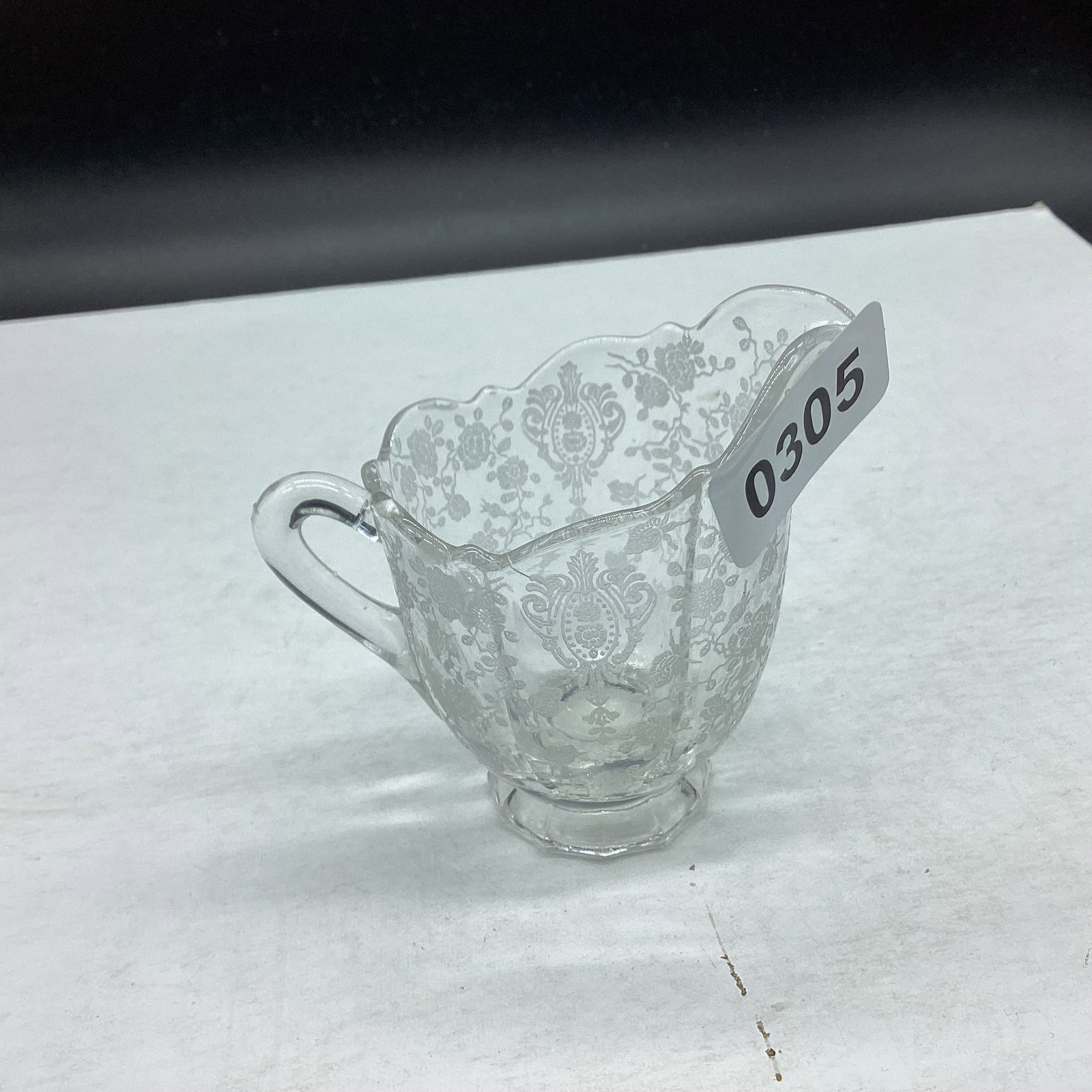 CAMBRIDGE ROSE POINT CREAMER: 3 1/4" TALL GOOD SHAPE
