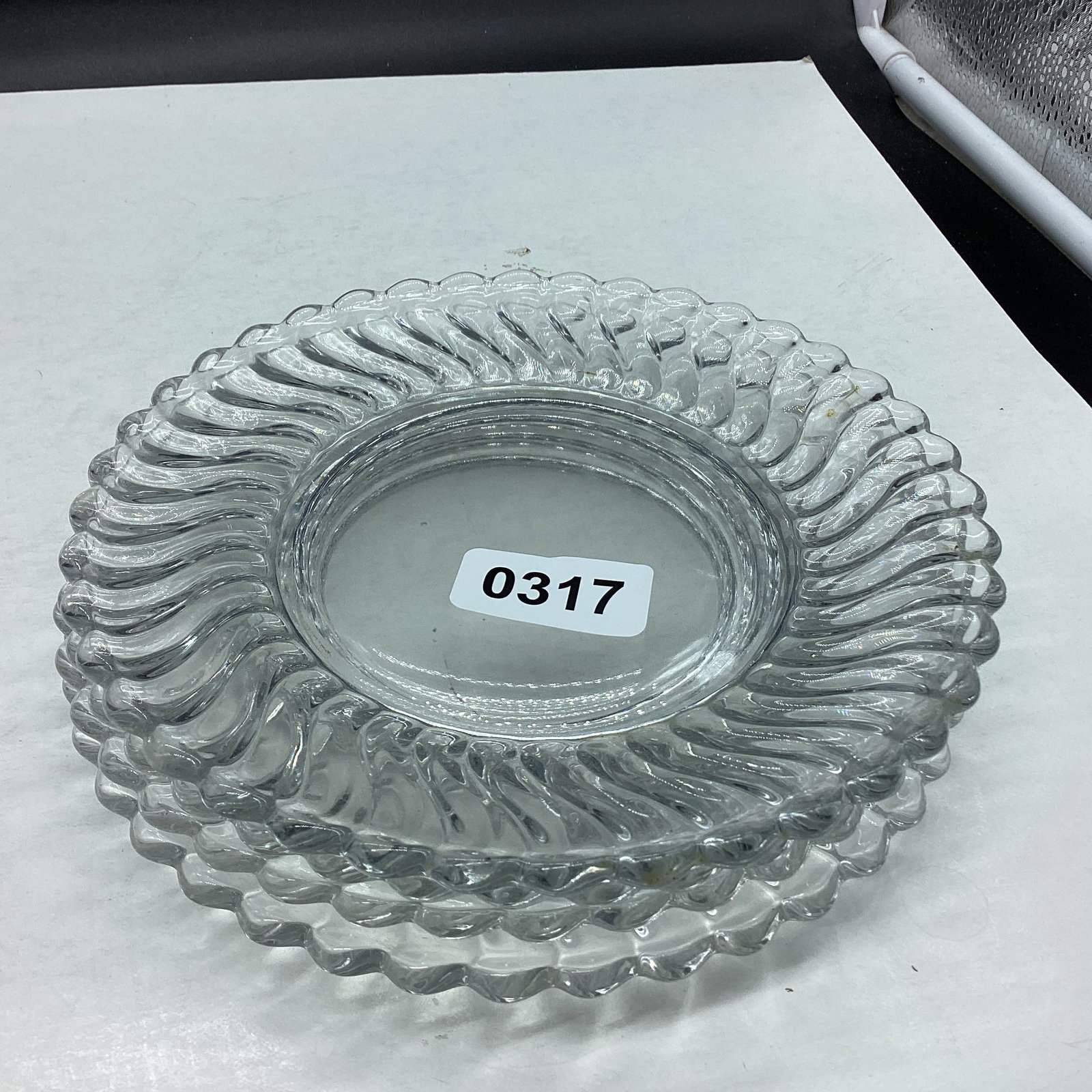 4 FOSTORIA COLONY SALAD PLATES: 7" WIDE GOOD SHAPE