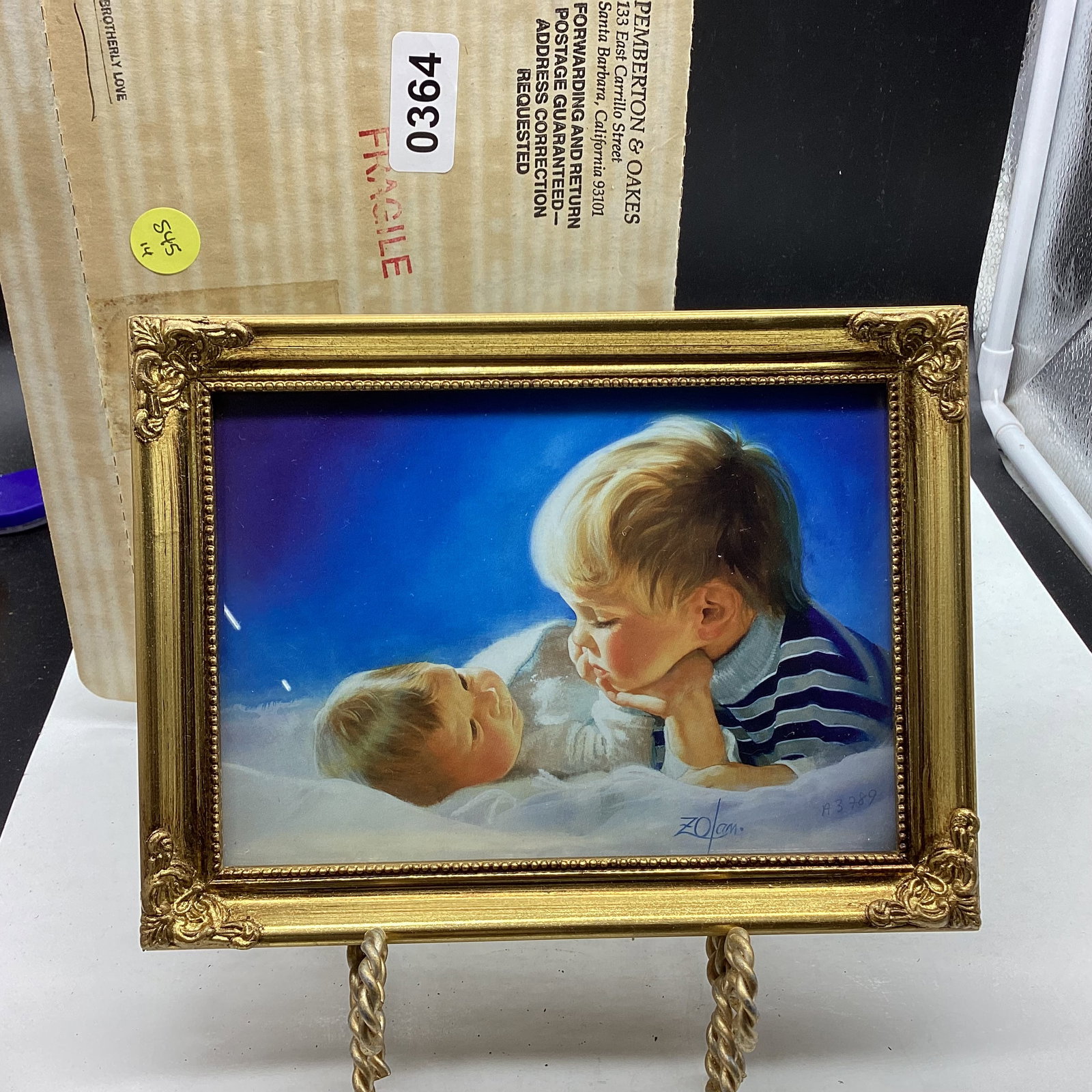1992 VINTS DONALD ZOLAR BROTHERLY LOVE MINATURE LITHOGRAPH PLATE (1 of 2)