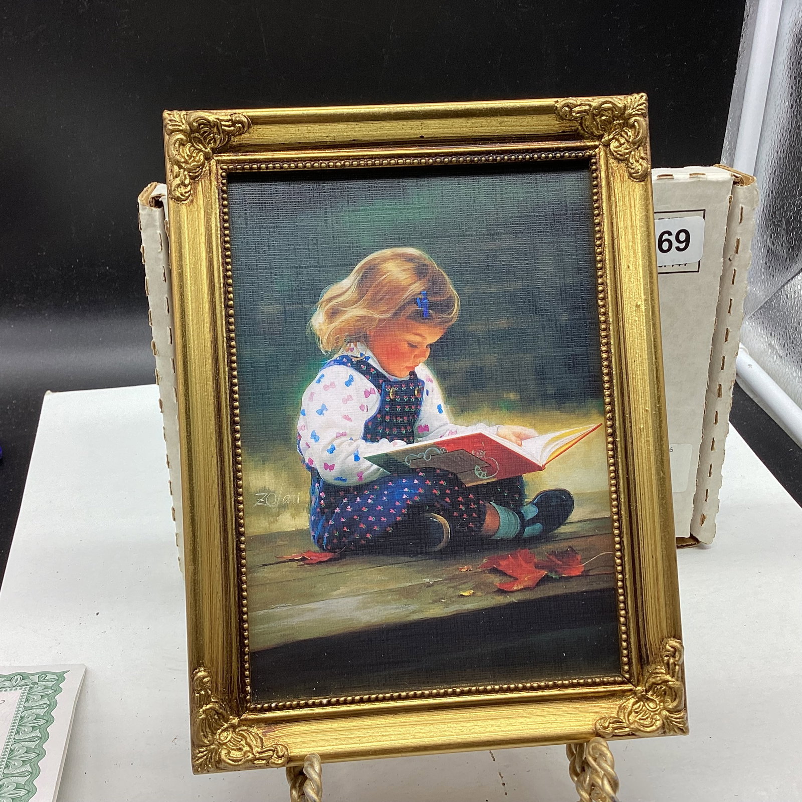 1992 THE QUIET TIME REPLICA OF THE OIL ON CANVAS : 6" X 8" GOOD SHAPE