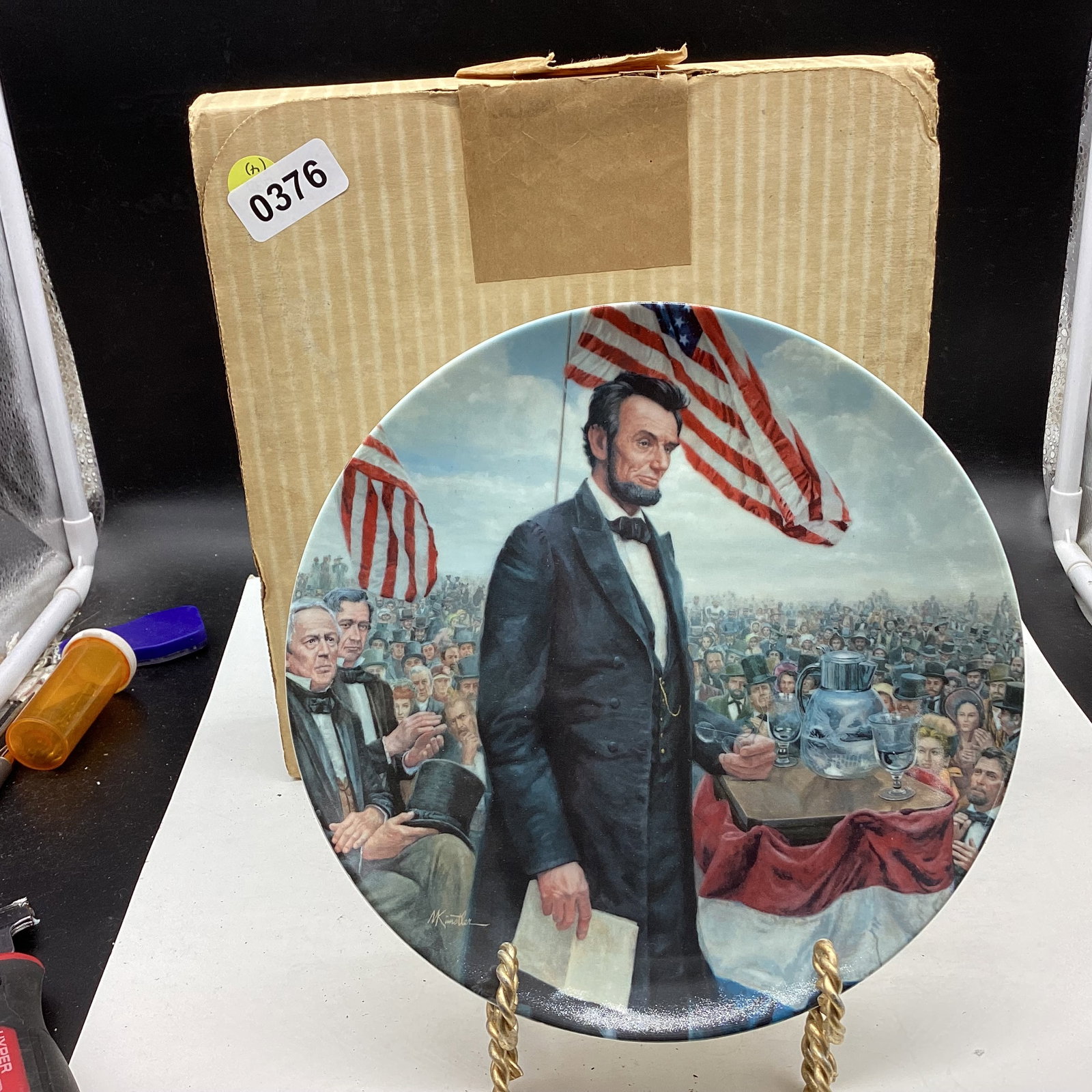 1986 THE GETTYSBURG ADDRESS COLLECTOR PLATE: 8 1/2" WIDE GOOD SHAPE