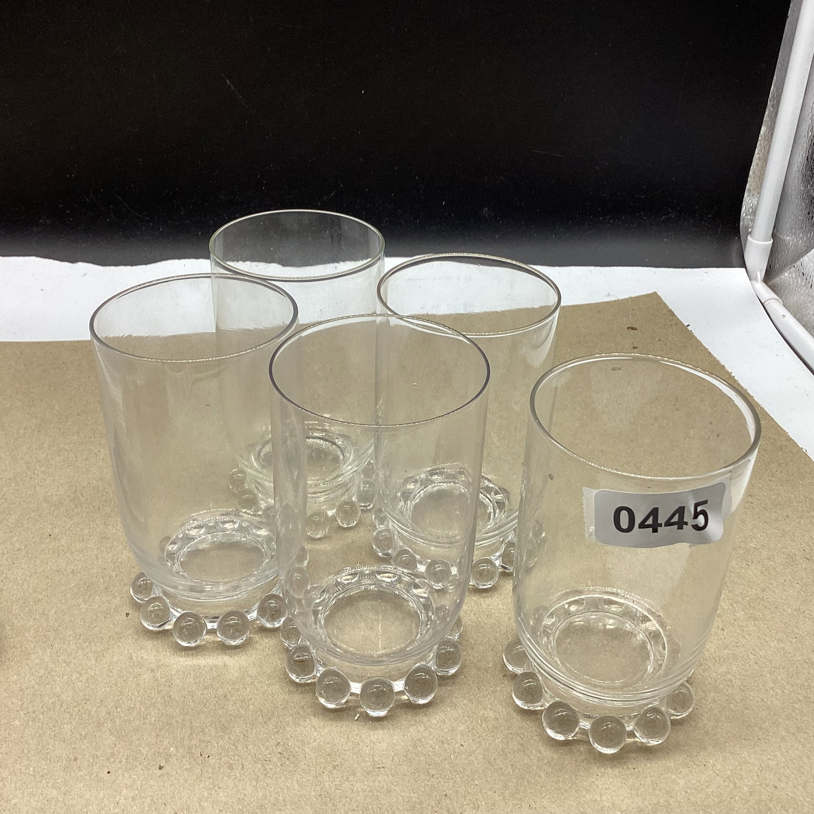 5 IMPERIAL CANDLEWICK TUMBLERS: 4 3/4" TALL GOOD SHAPE