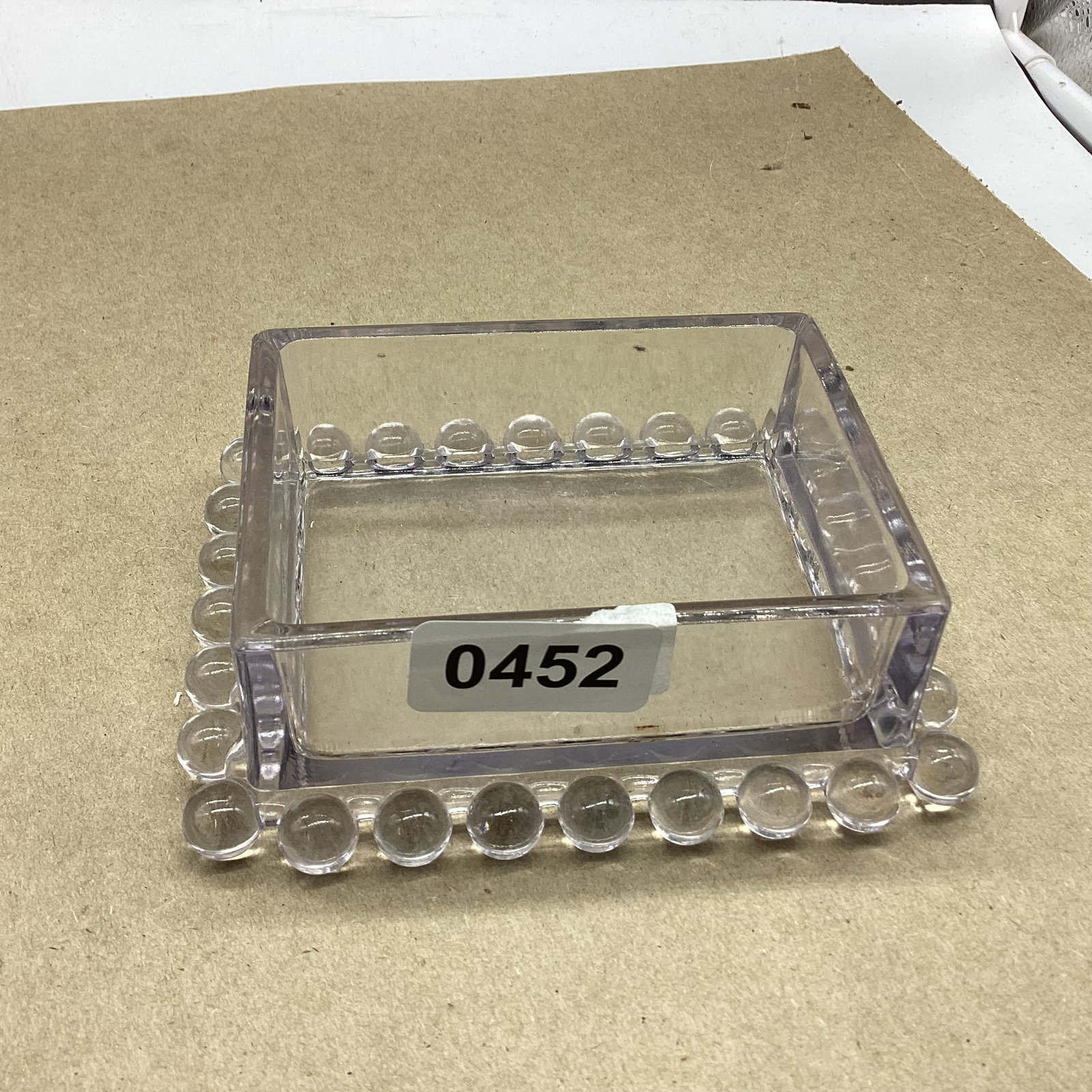 IMPERIAL CANDLEWICK CIOGARETTE BOX: 4 3/8 W GOOD SHAPE