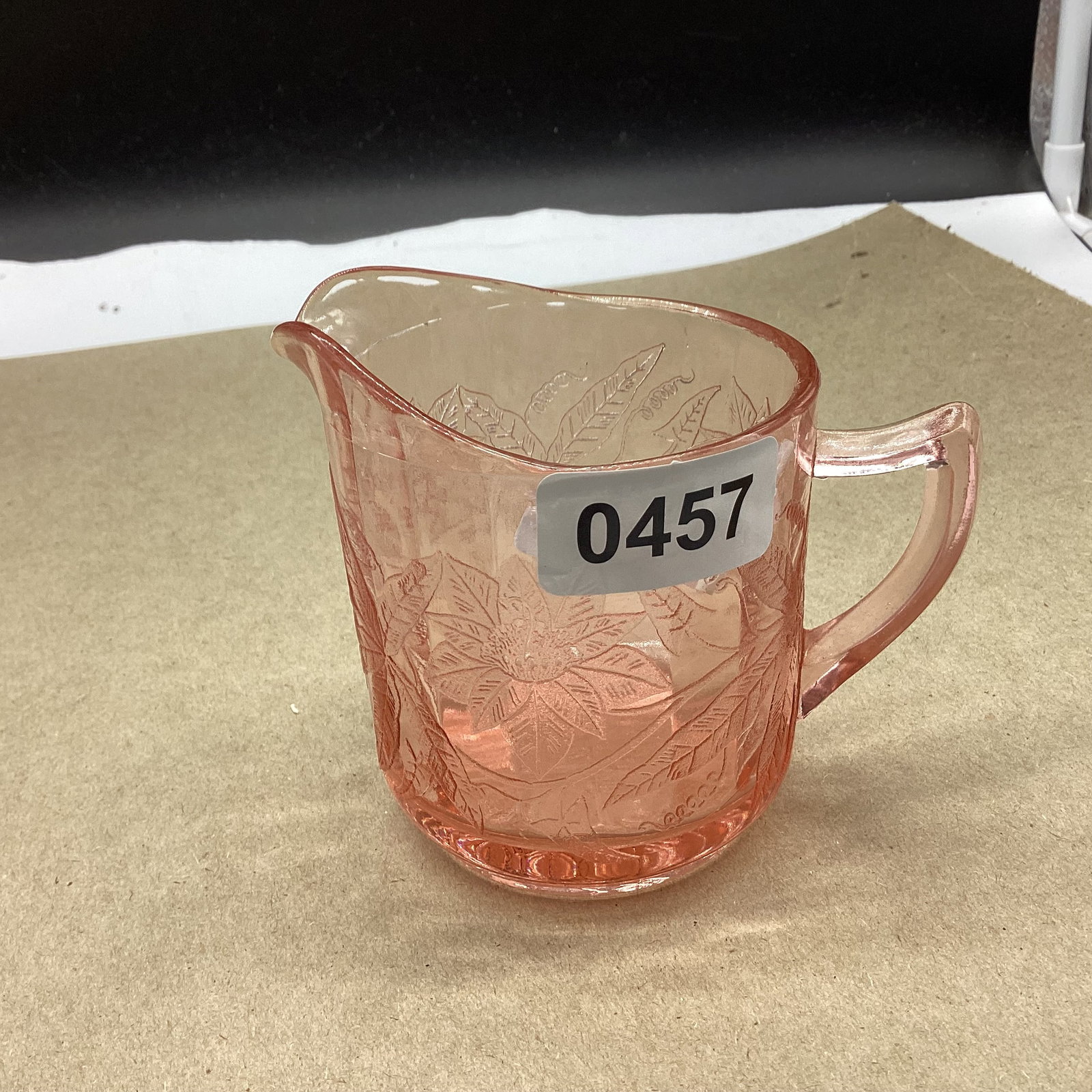 DEPRESSION FLORAL POINSETTIA CREAMER: GOOD SHAPE