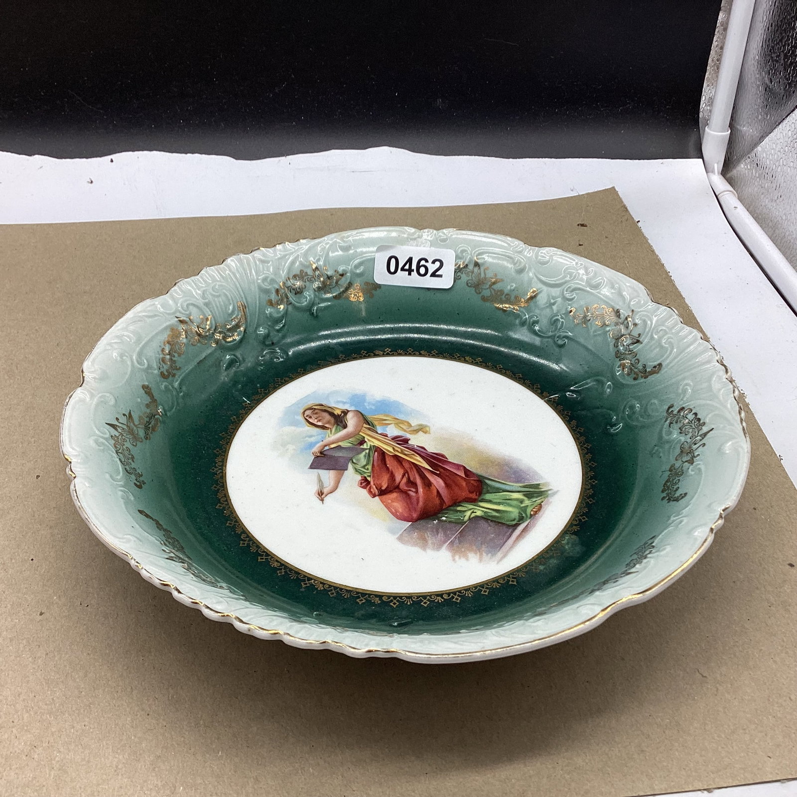 HAND PAINTED PORCELIAN BOWL : 2 X 10 GOOD SHAPE