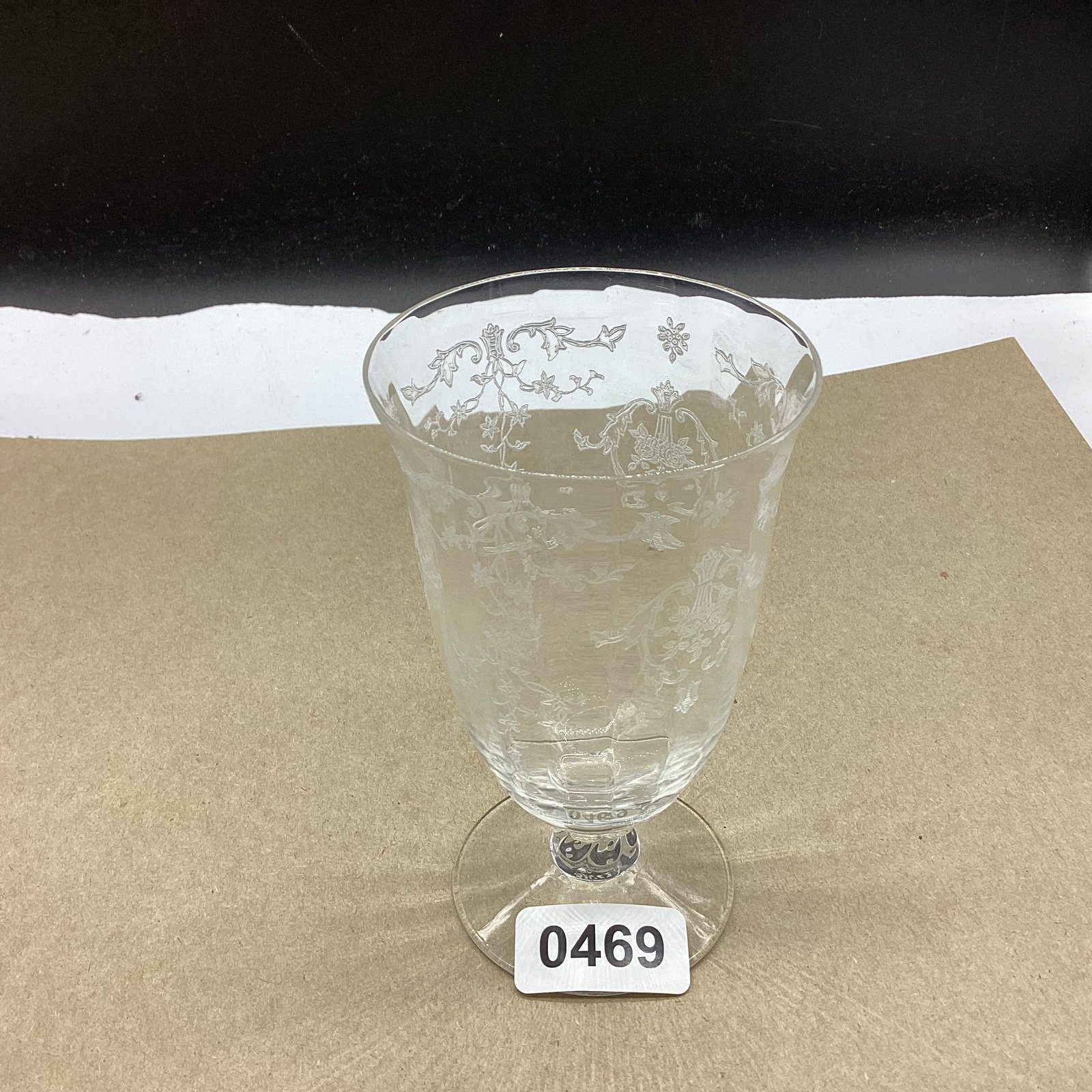 FOSTORIA NAVARE WATER TUMBLER: 5 1/4 TALL GOOD SHAPE