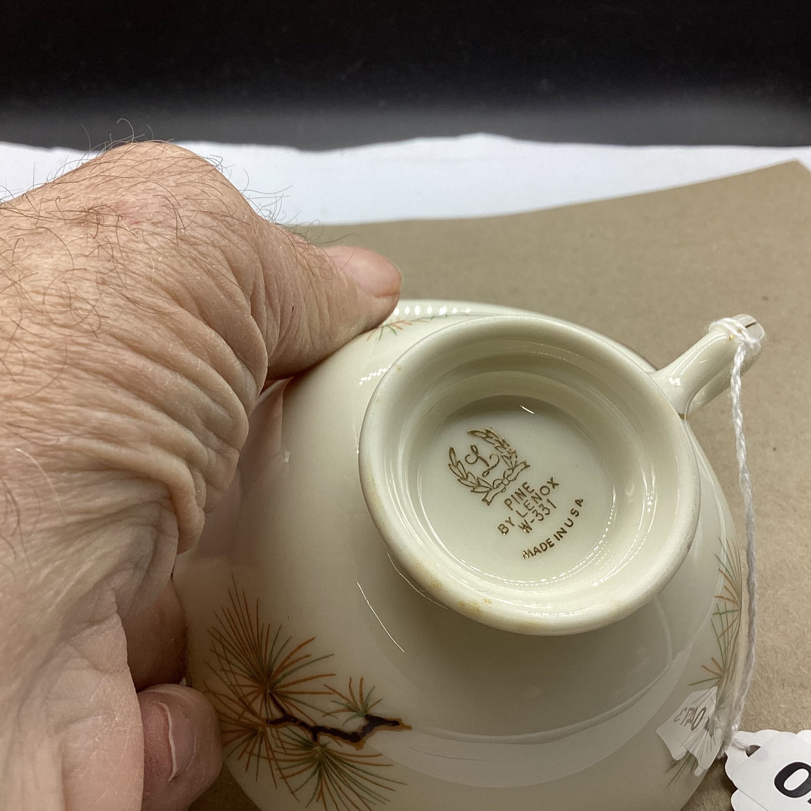 PORCELIAN CUP & SAUCER PINE COME BY LENOX: GOOD SHAPE