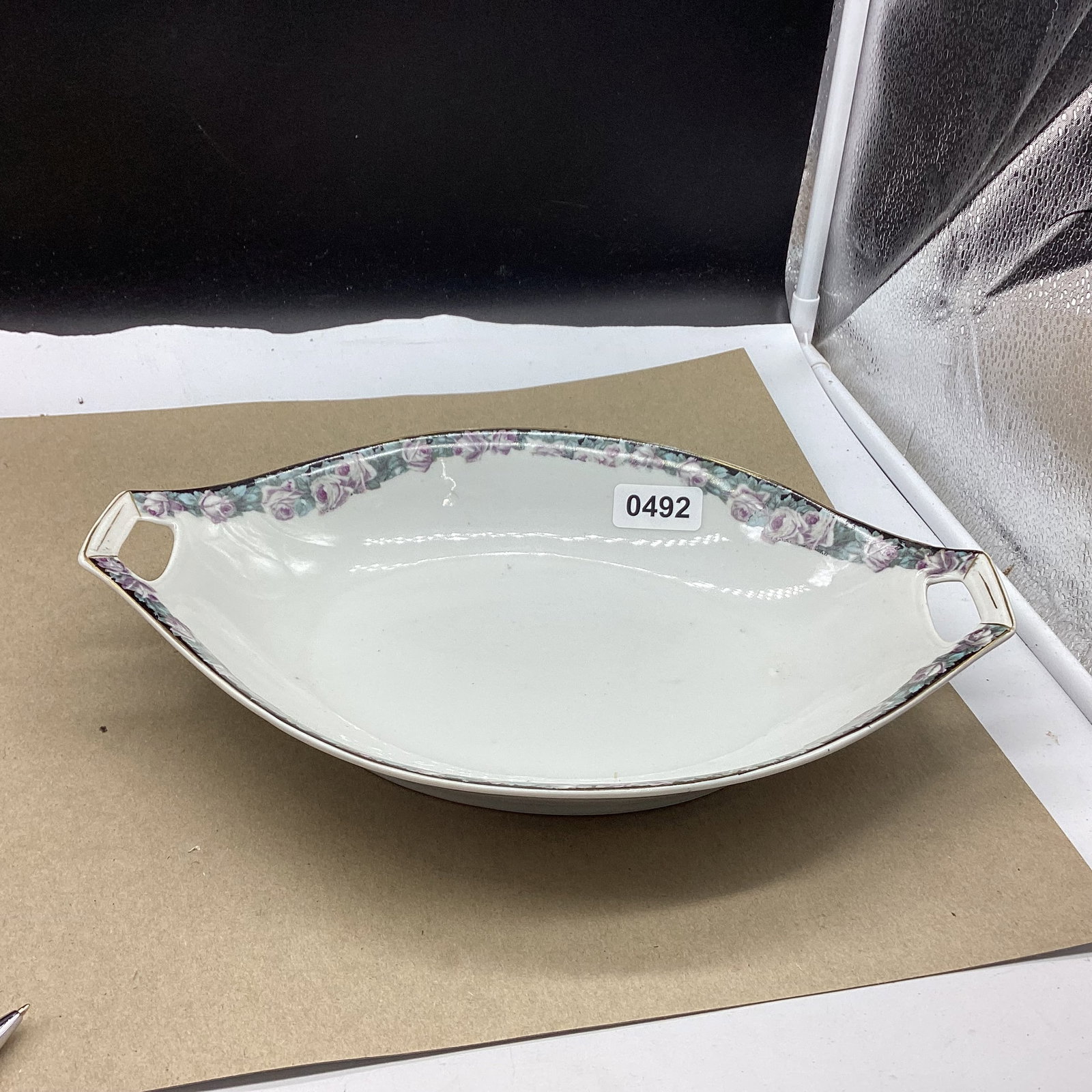 PORCELIAN FAUREUTH PATTERN OVAL VEGETABLE BOWL: GOOD SHAPE