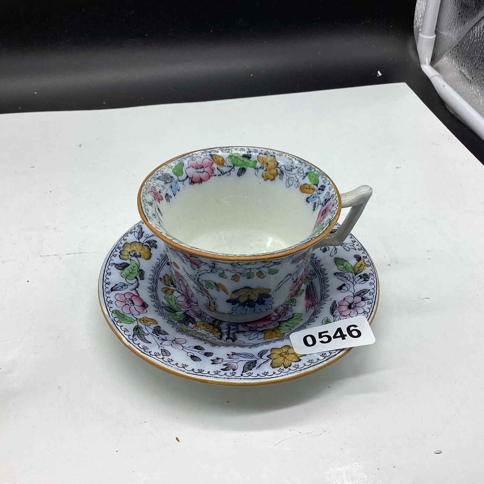 HAND PAINTED CUP & SACUER HANLEY ENGLAND: GOOD SHAPE