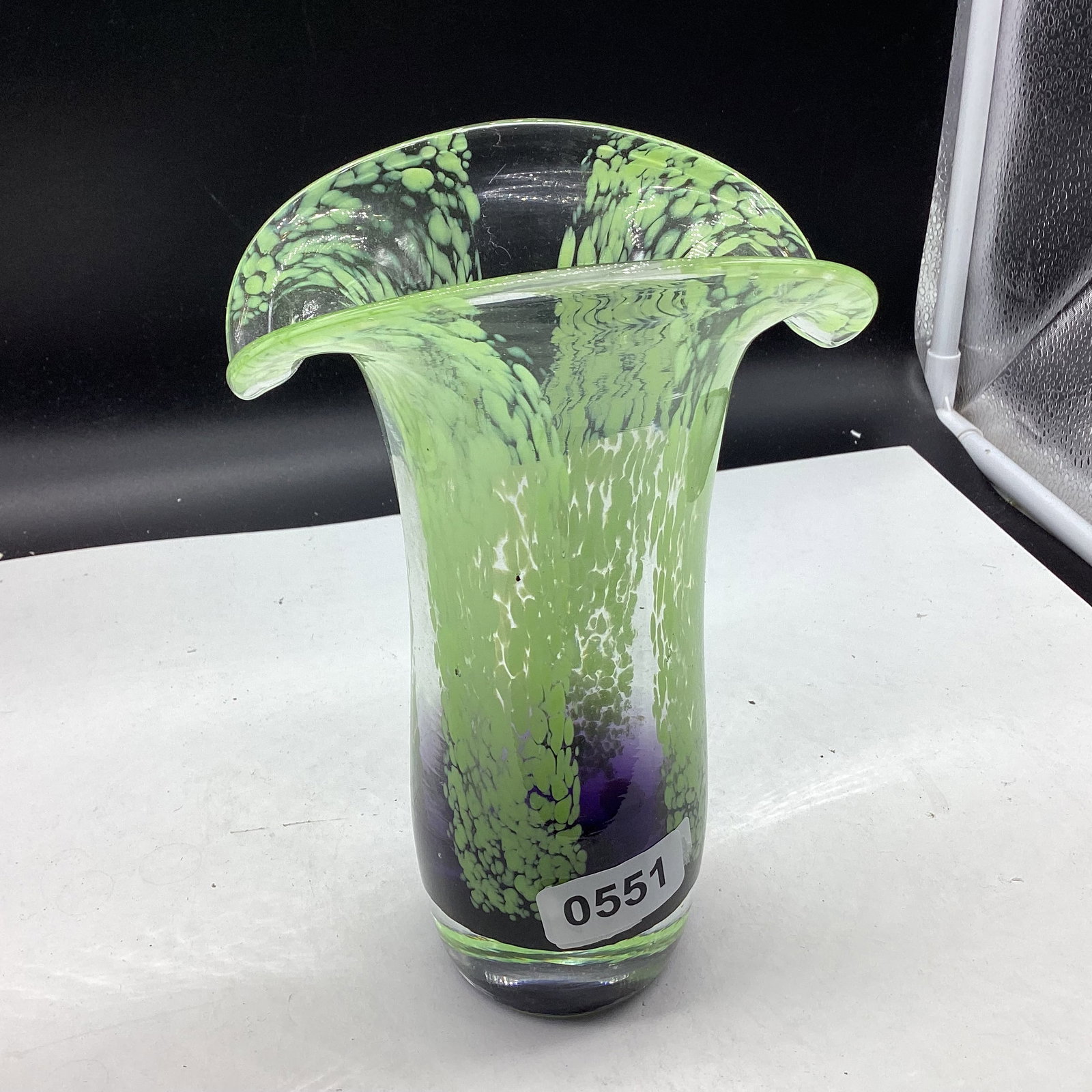 TELEFLORE ART GLASS MCM VASE: GOOD SHAPE