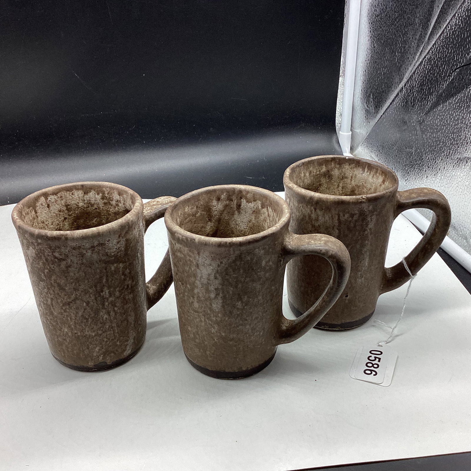 3 PETERS POTTERY MUGS MADE IN MT BAYOU MS. : 4" TALL GOOD SHAPE