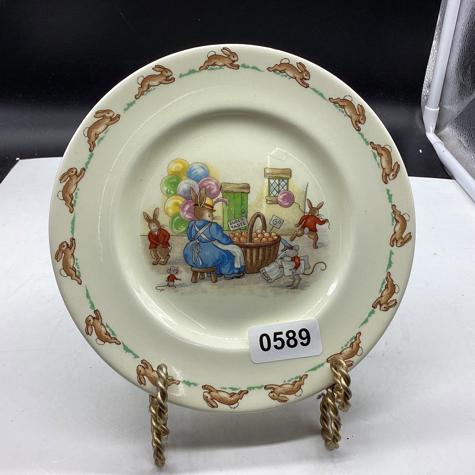 1934 ROYAL DOULTON BUNKY'S CHILD'S PLATE: 7 1/2" WIDE GOOD SHAPE