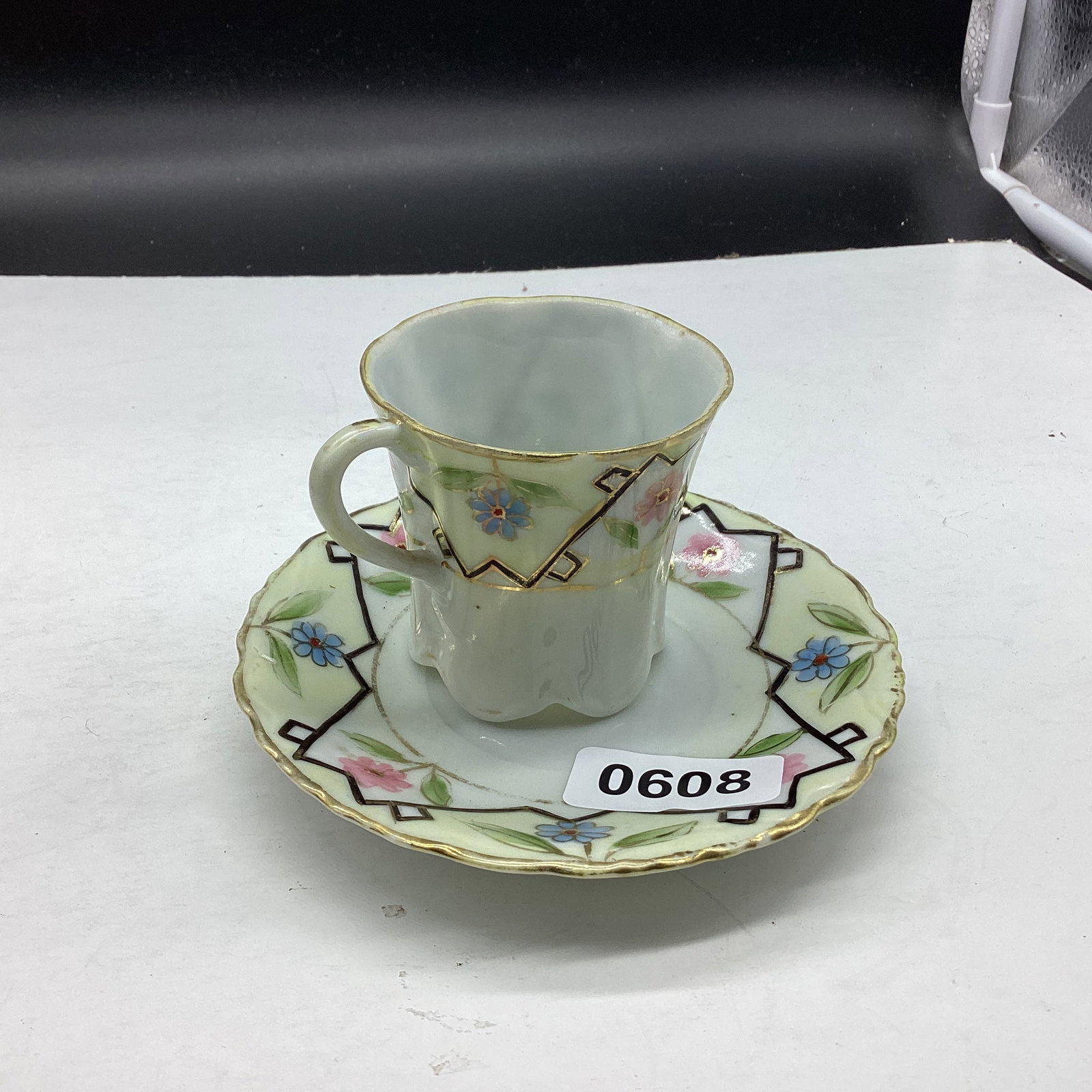 PORCELIAN DEMITASSIE CUP & SAUCER NIPPON: GOOD SHAPE