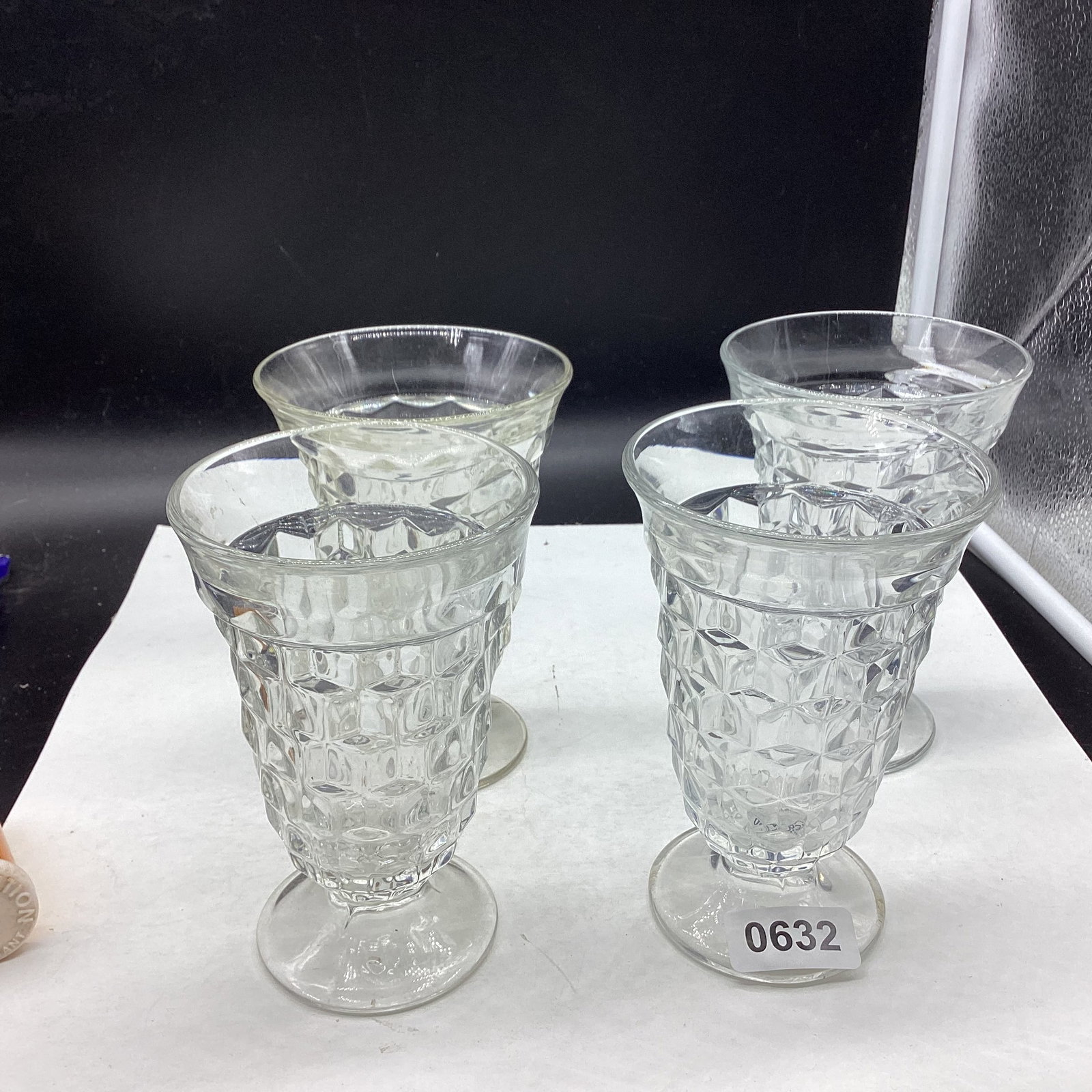 4 AMERICAN FOSTORIA TEA GLASSES: 5 3/4" TALL GOOD SHAPE