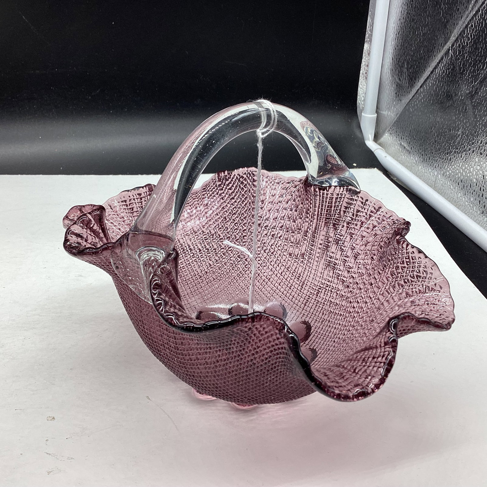 MCM ART GLASS BASKET: GOOD SHAPE