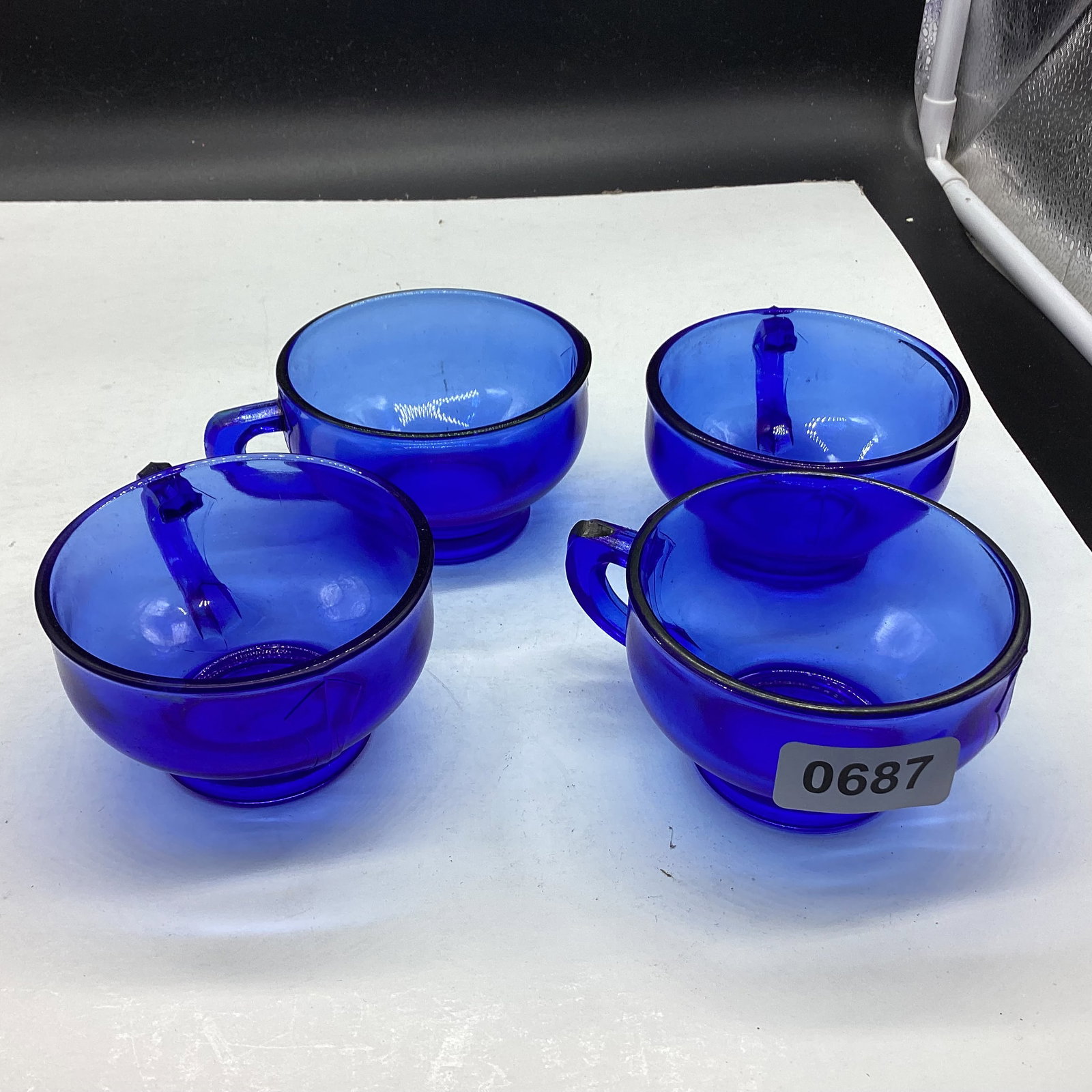 4 DEPRESSION MT. PLESANT CUPS: GOOD SHAPE