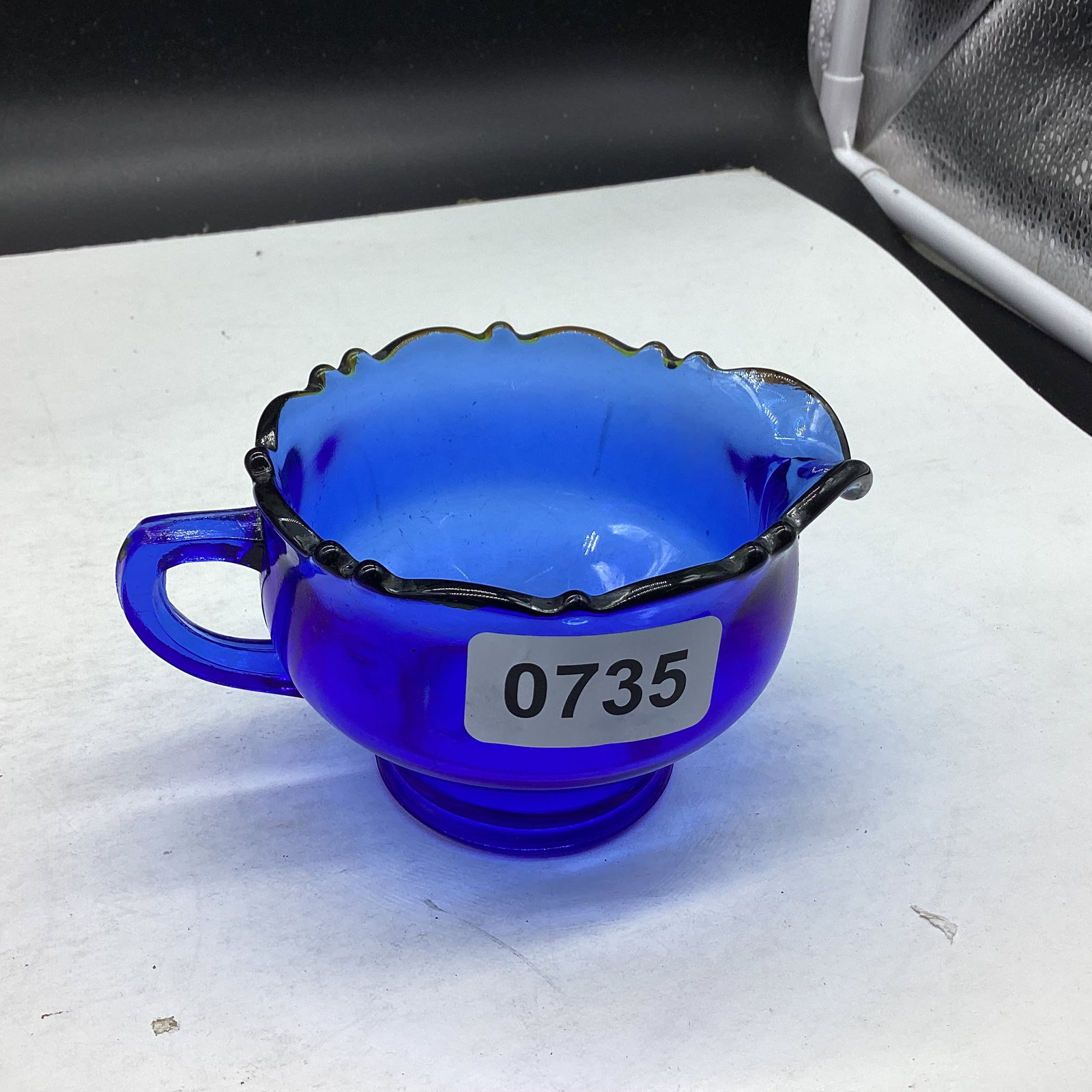 DEPRESSION MT. PLESANT BLUE CREAMER: GOOD SHAPE